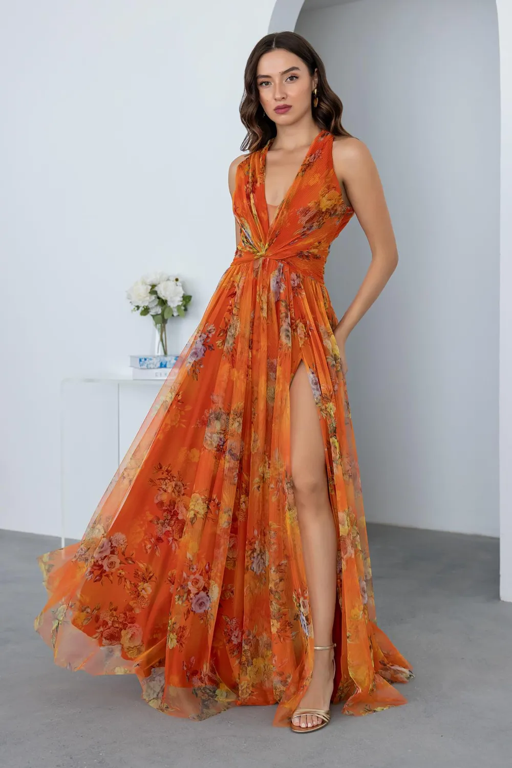 Tasarım Tül Abiye - TURUNCU