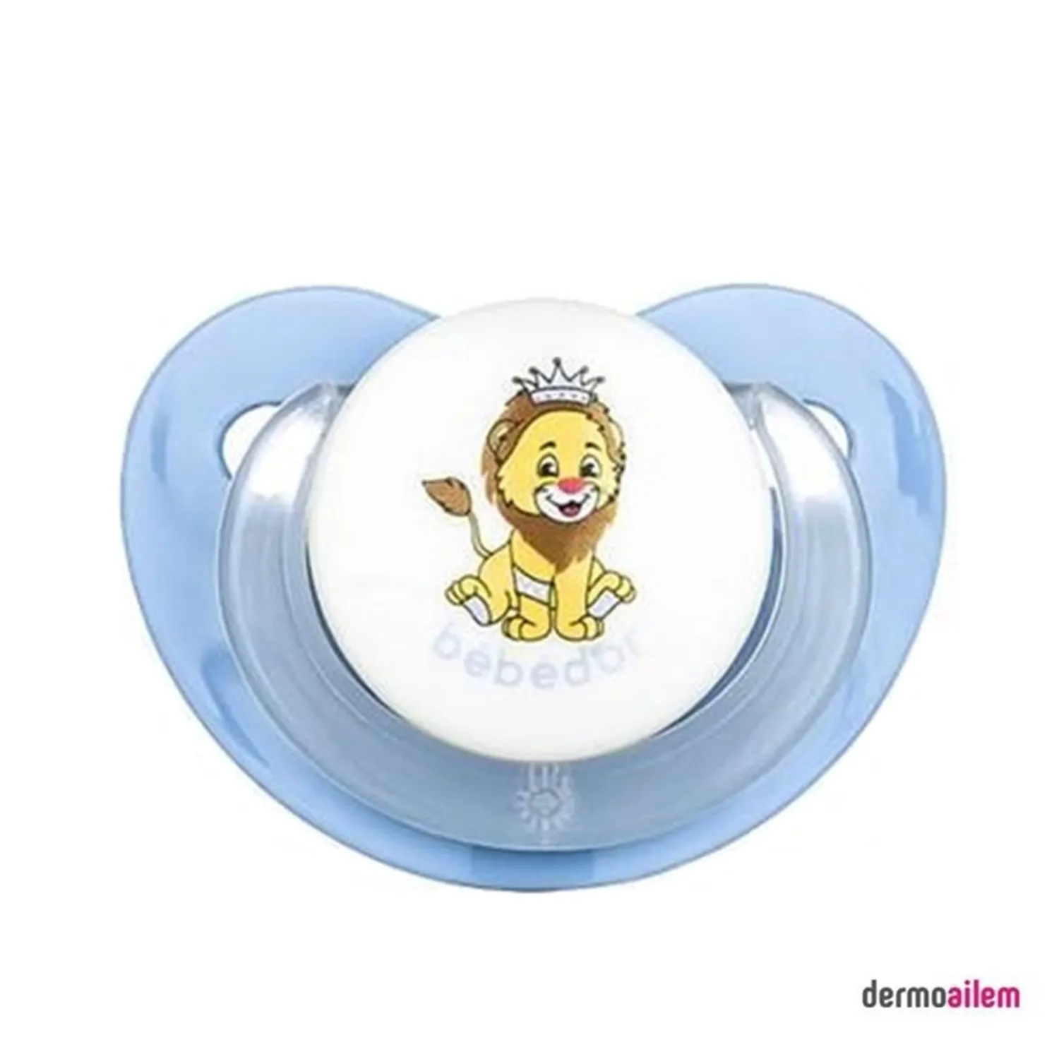Bebedor Desenli Emzik Silikon Damaklı Uç Klasik Serisi 6-18 Ay Aslan Mavi