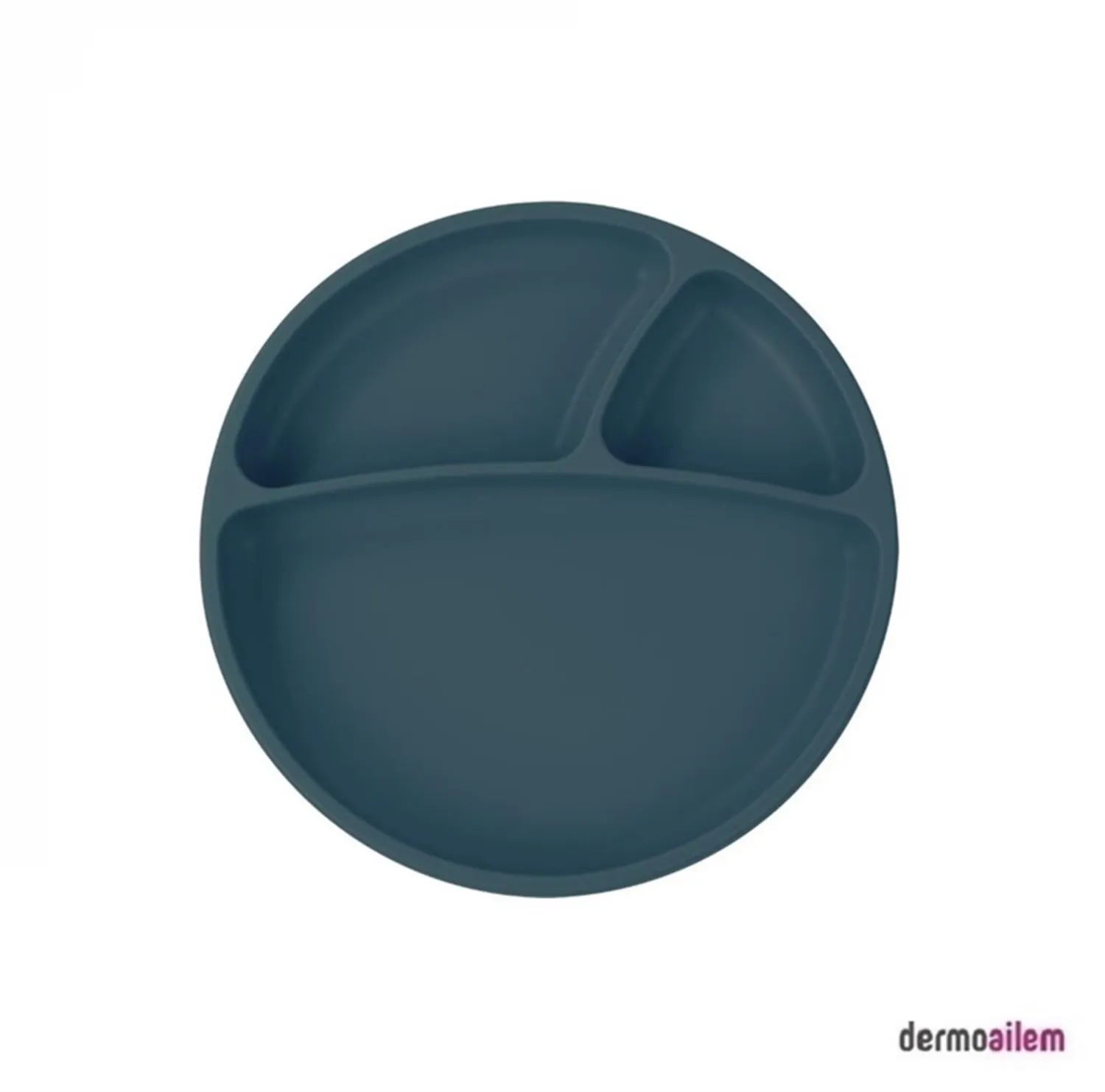 OİOİ Vakum Tabanlı Porsiyon Mama Tabağı Derin Mavi