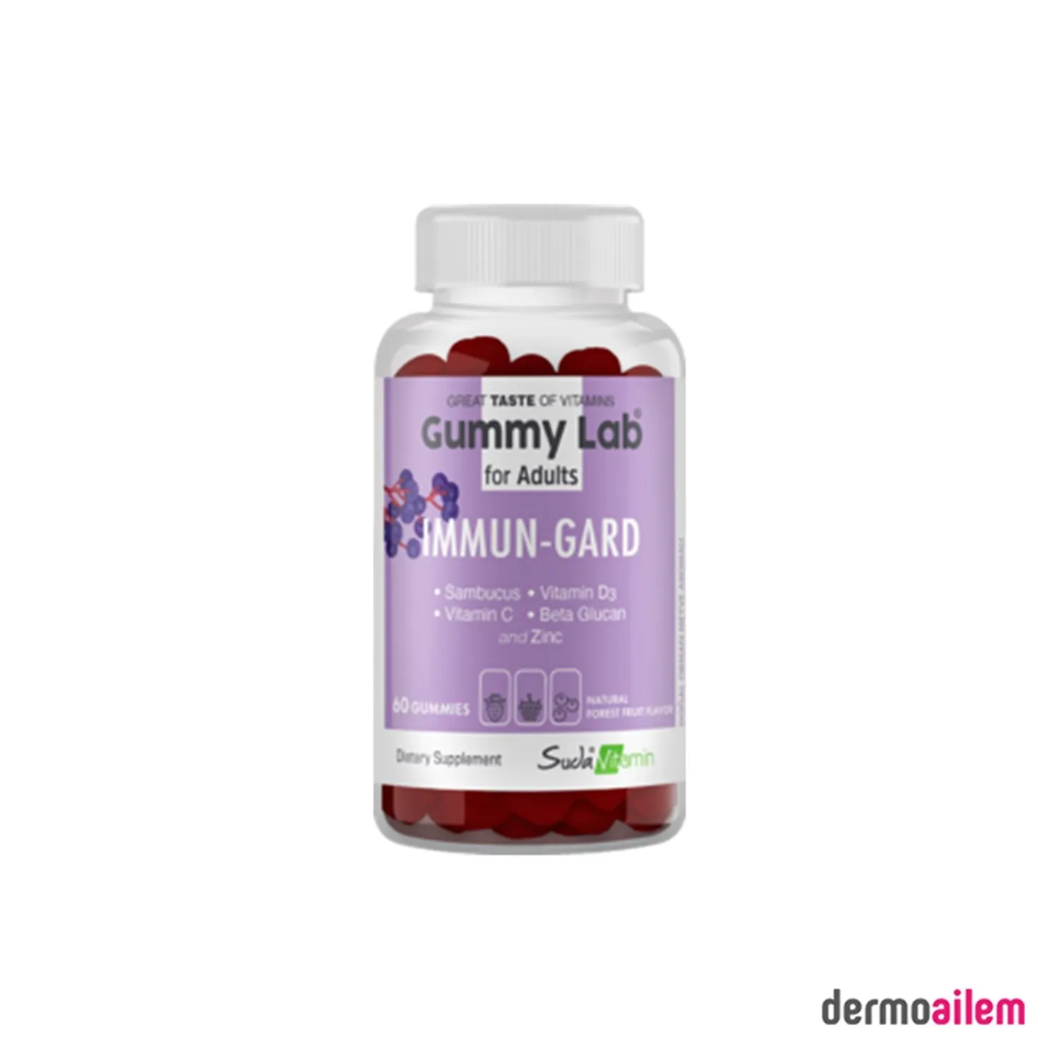 Suda Vitamin Gummy Lab Immun Guard Yetişkinler İçin 60 Gummies