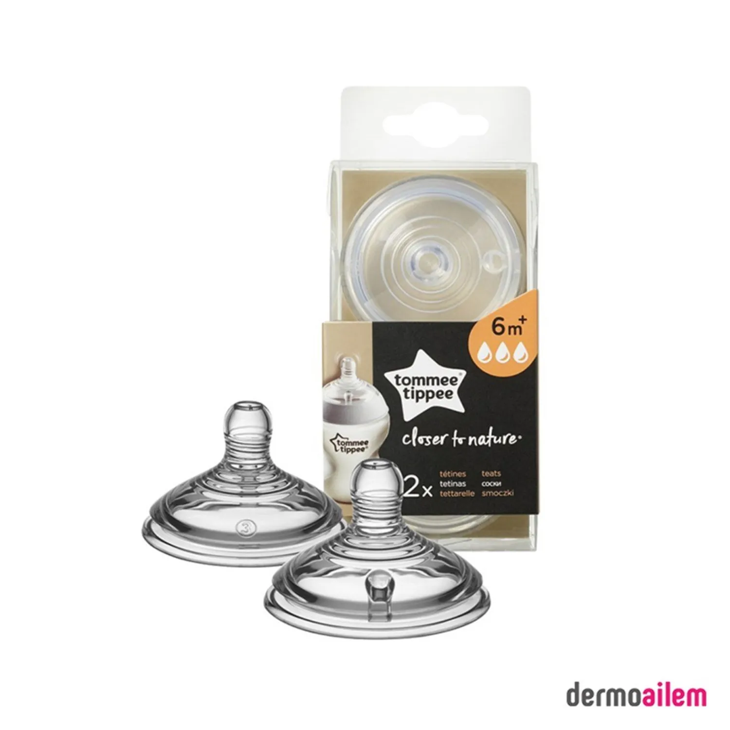 Tommee Tippee Closer to Nature Biberon Emzik 2 Adet - Hızlı Akış