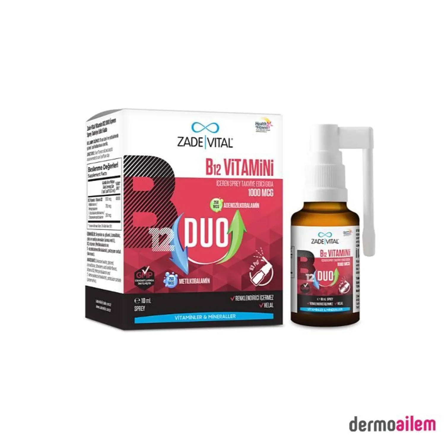 Zade Vital Vitamin B12 Duo 1000 Mcg Sprey 10 ml