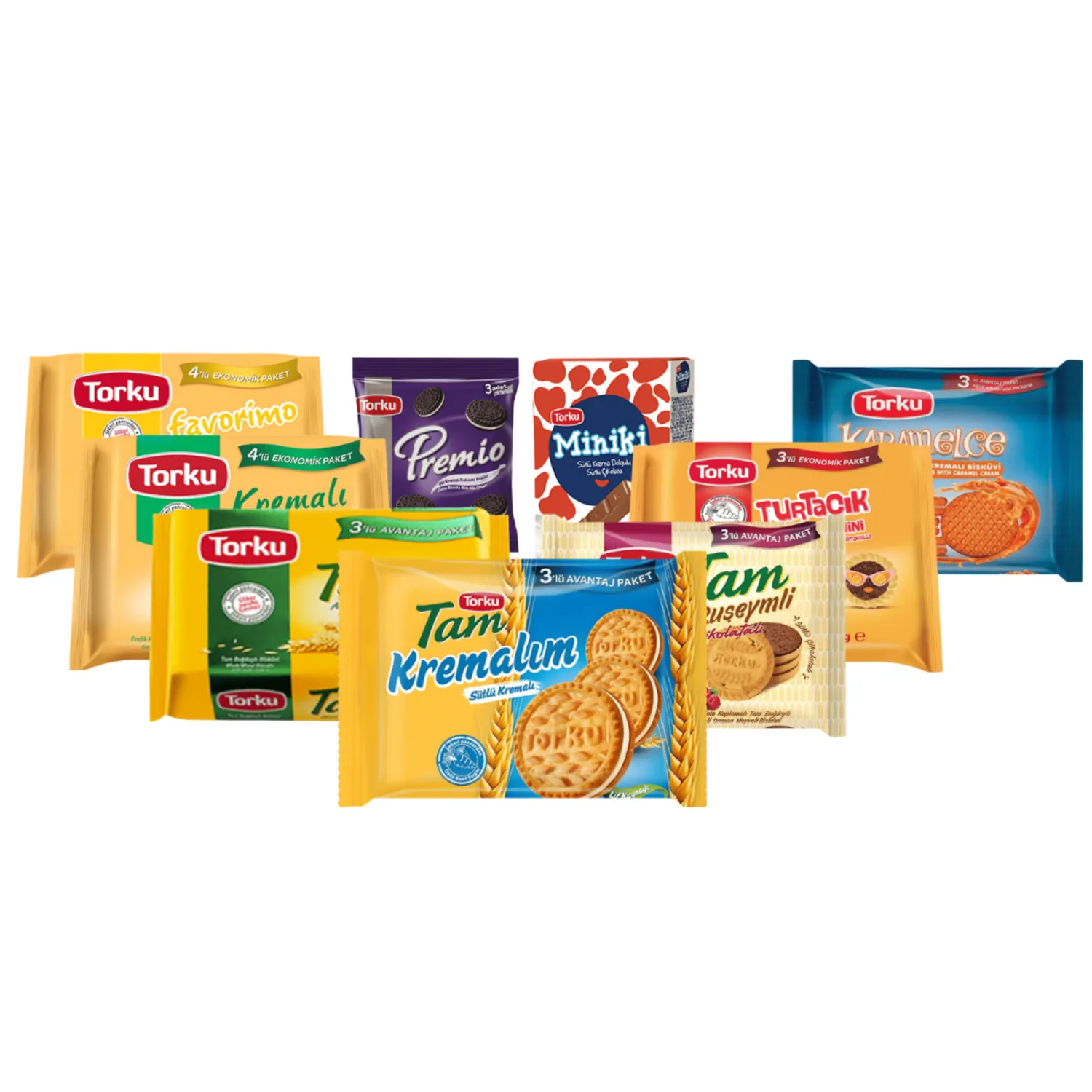 Torku Atıştırmalık Seti – Kremalı Bisküvi, Çikolata, Dolgulu Bisküvi, Tam Buğday, Meyveli Tatlar
