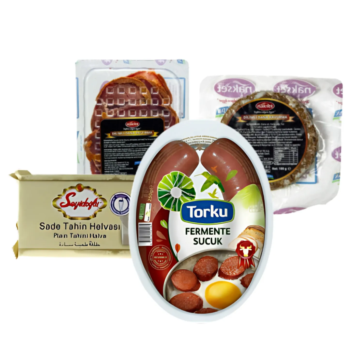 Kahvaltılık Şarküteri Paketi  2 – Fermente Sucuk, Pastırma, Kavurma, Tahin Helvası