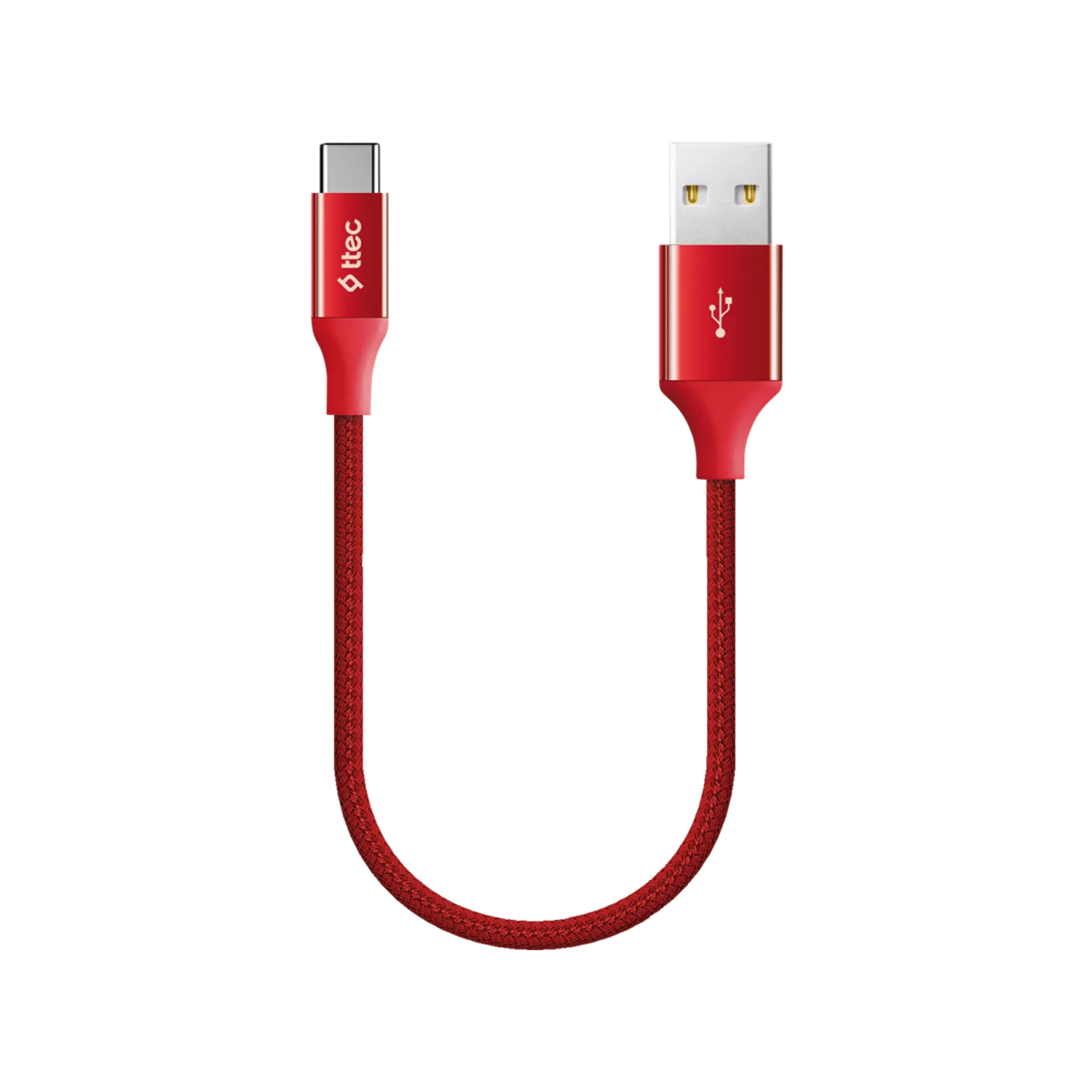 TTEC  2DK26K  AlumiCable Mini 30cm Type-C Şarj Kablosu Kırmızı