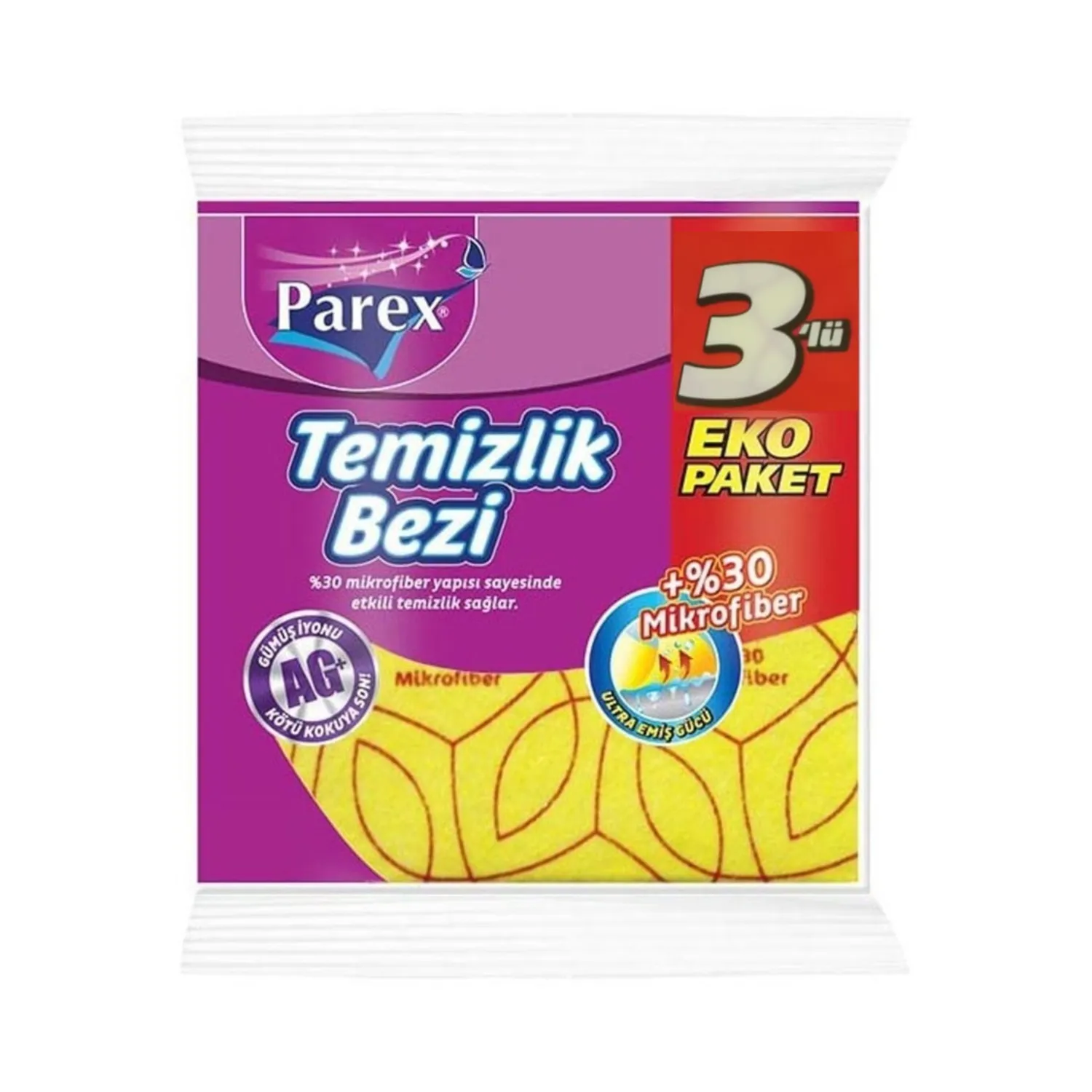 Parex Mikrofiber Temizlik Bezi 3  Lü Eko Paket