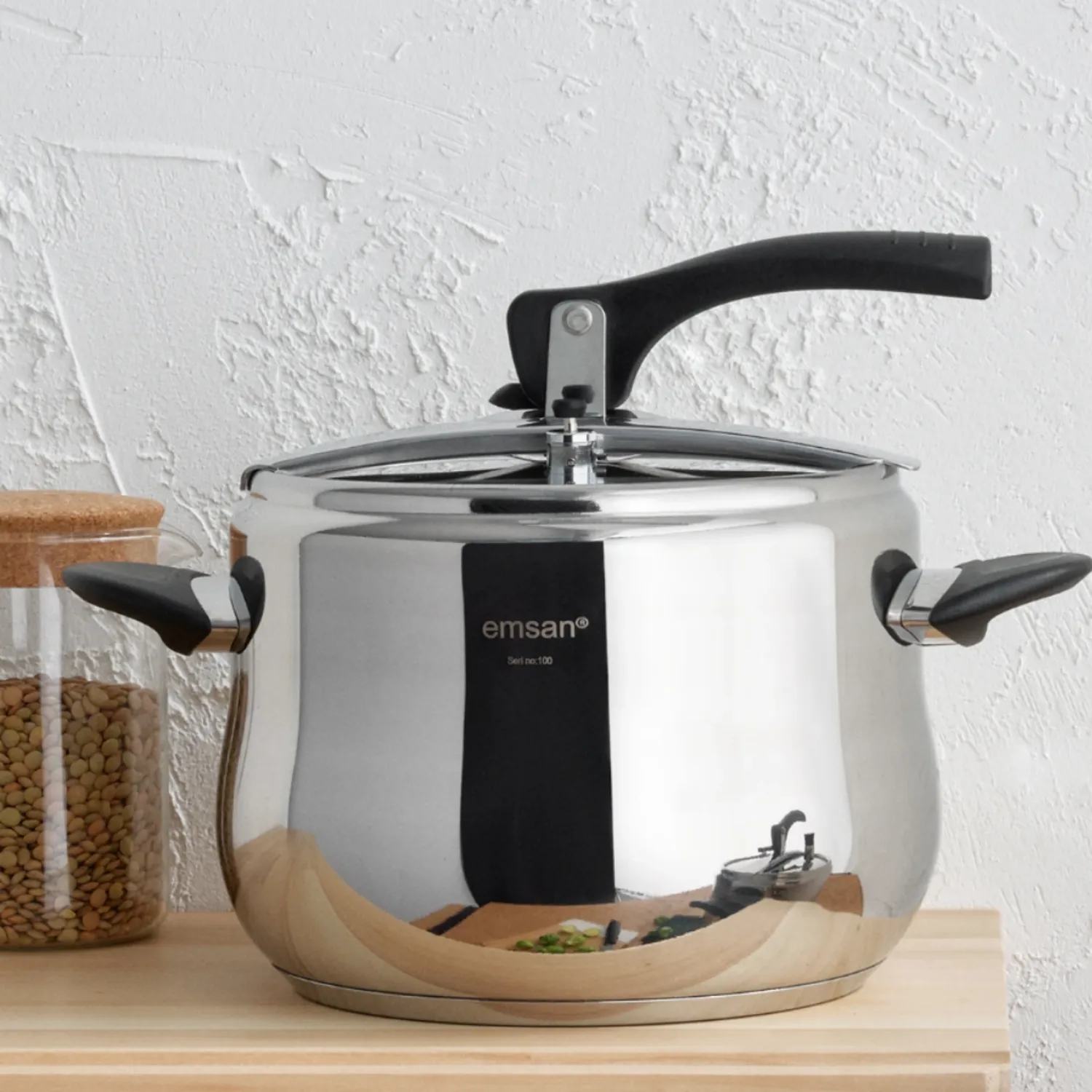 Emsan Burcu Paslanmaz Çelik Düdüklü Tencere 6 Lt