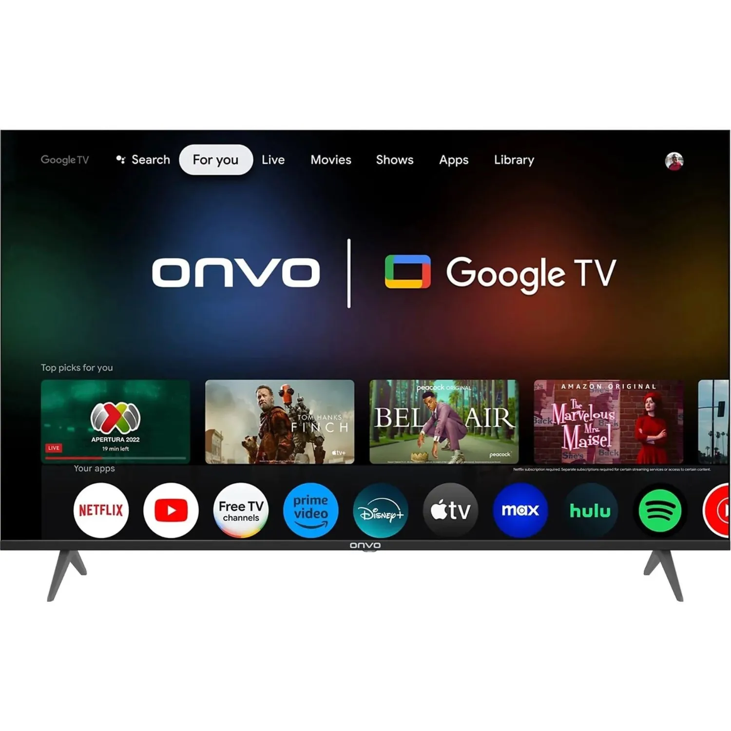 ONVO 65'' QLED GOOGLE UHD LED TV
