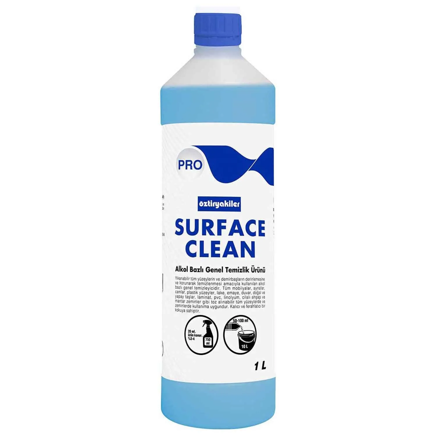 Öztiryakiler Surface Clean Alkol Bazlı Genel Temizlik Ürünü 1 Litre