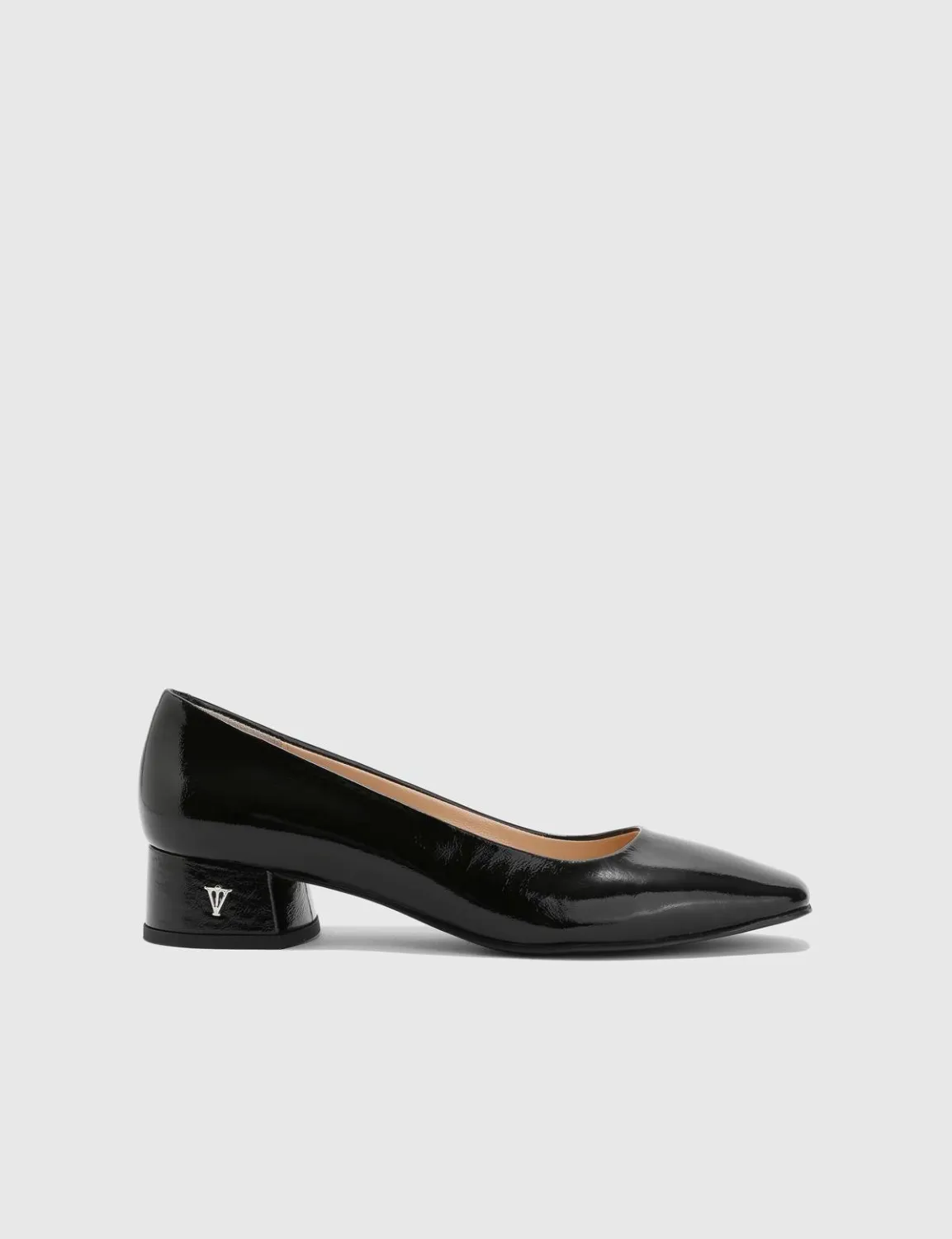 Bellis Hakiki Rugan Deri Kadın Siyah Topuklu Ayakkabı