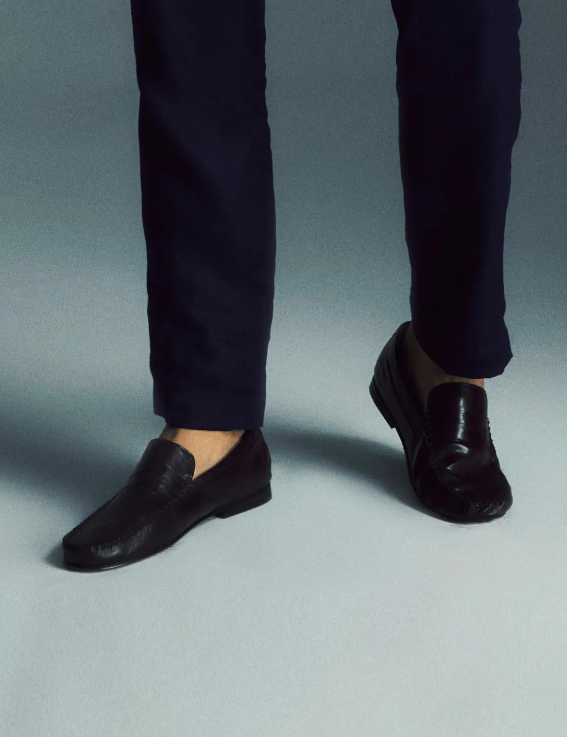 Colne Hakiki Deri Siyah Erkek Loafer Ayakkabı