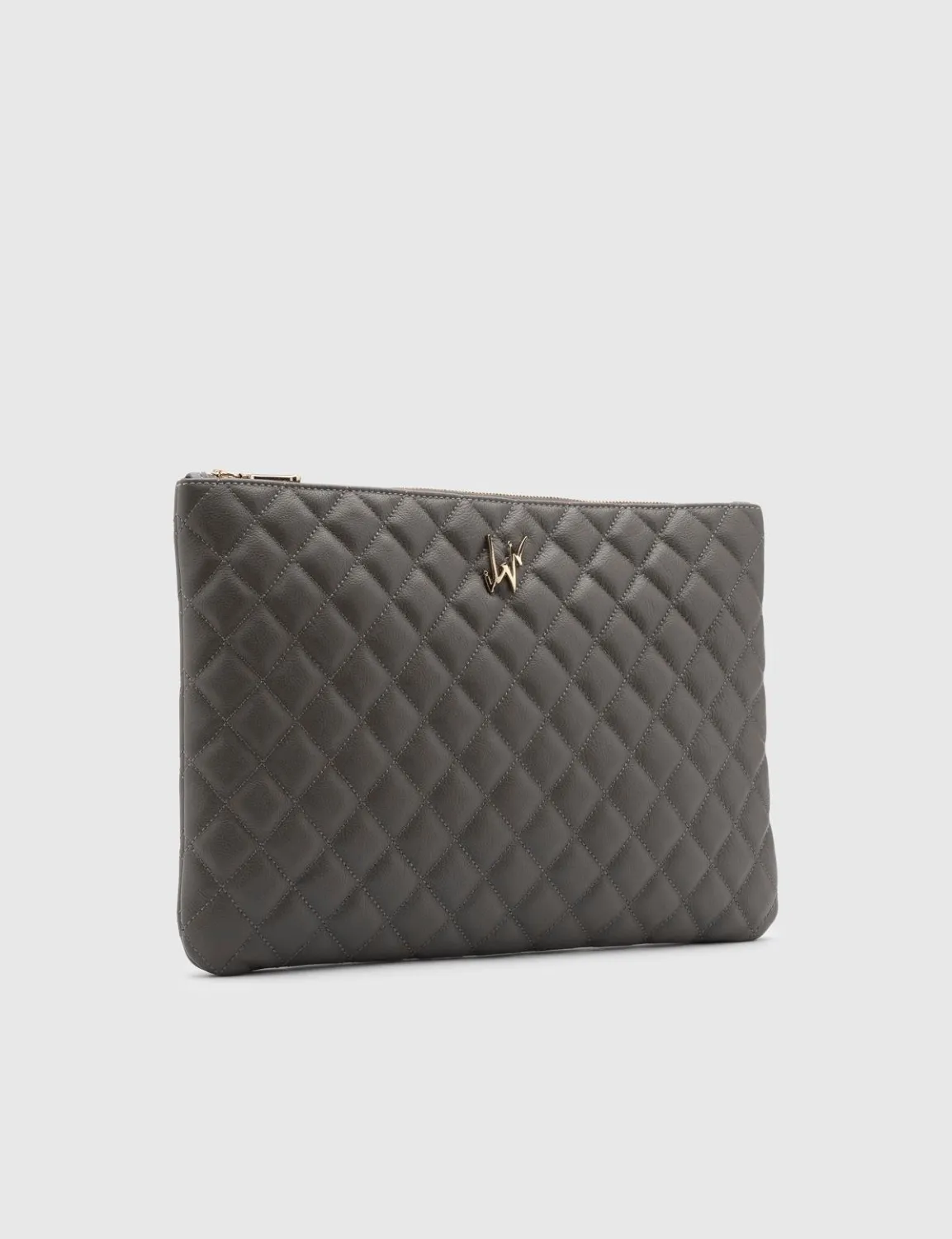 Eliana Kadın El Çantası Gri Kapitone Hakiki Deri