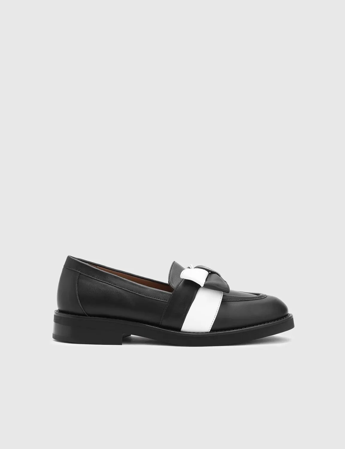 Ellis Hakiki Deri Kadın Siyah Loafer Ayakkabı