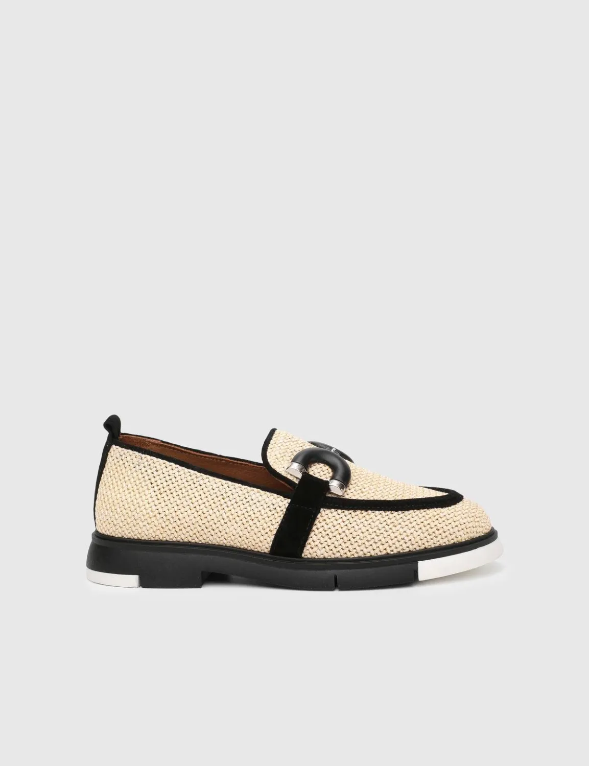 Gilson Süet Hasır Siyah Kadın Loafer