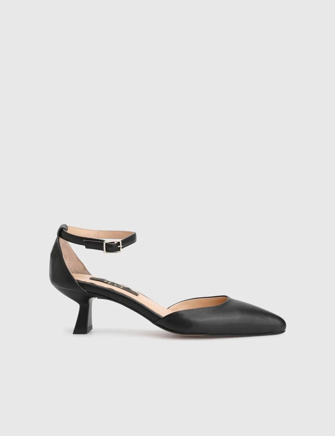 Khriso Hakiki Deri Siyah Kadın Topuklu Ayakkabı