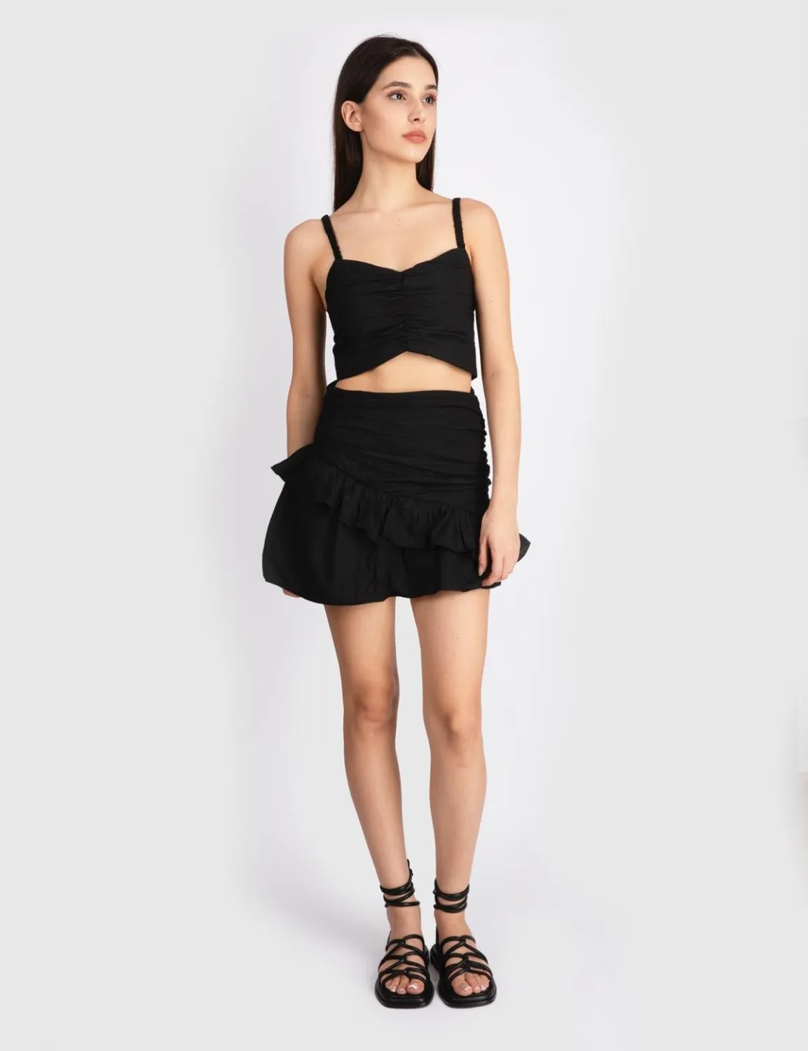 Lacie Kadın Etek Crop Takım Siyah