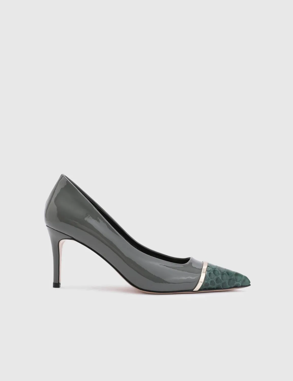 Lente Hakiki Deri Kadın Yeşil Topuklu Ayakkabı