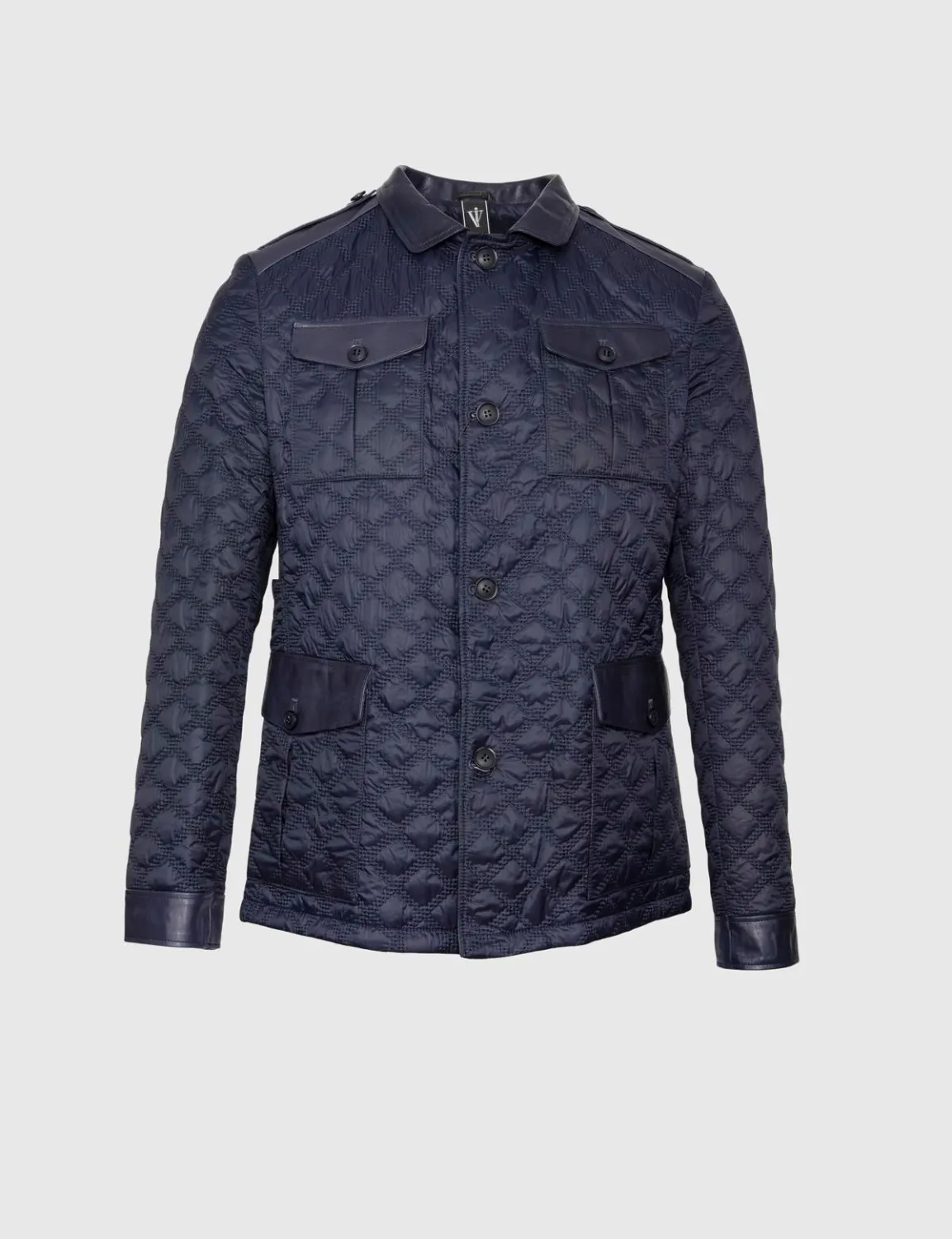 Rivne Hakiki Deri Erkek Lacivert Mont