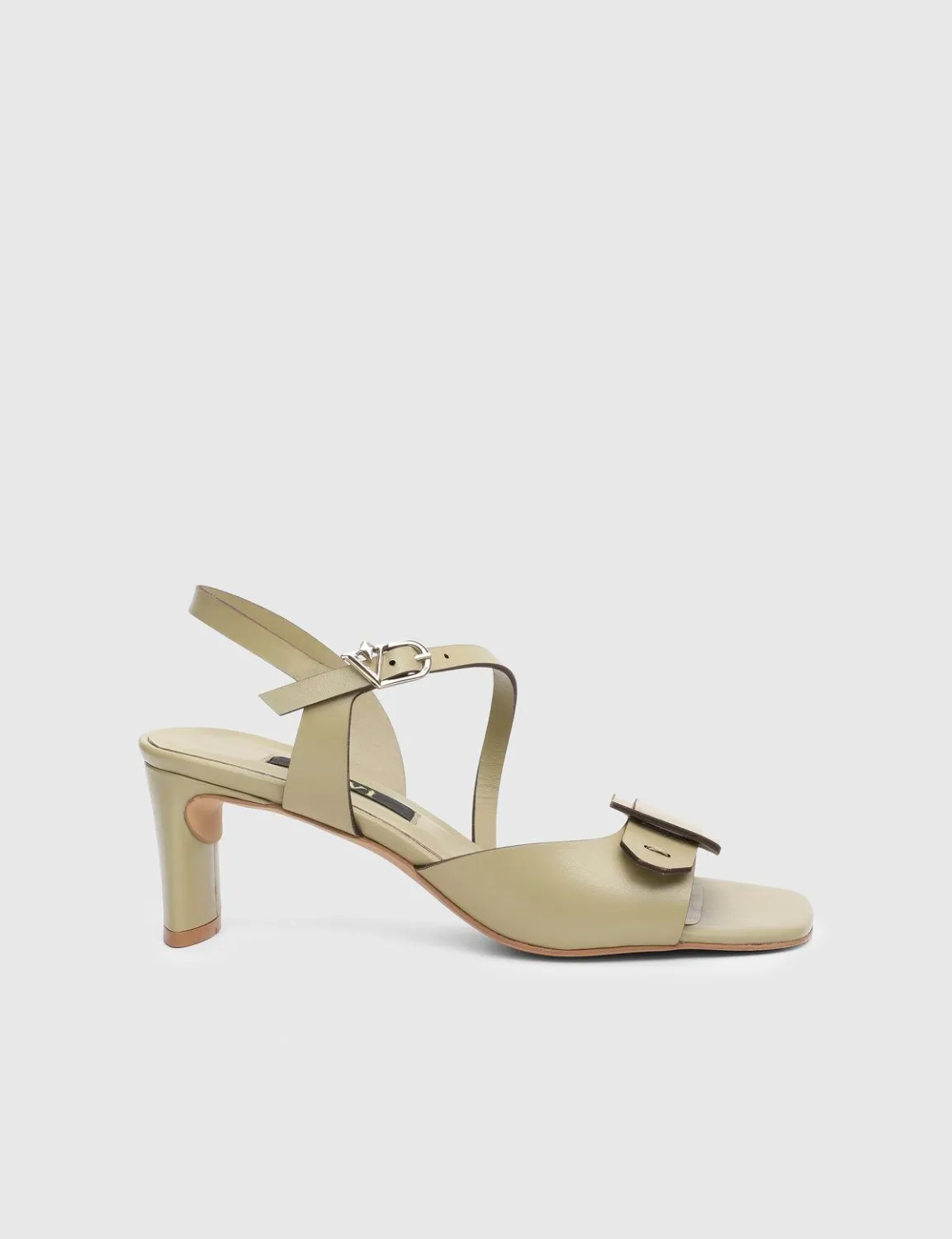 Vince Hakiki Deri Kadın Olive Topuklu Sandalet