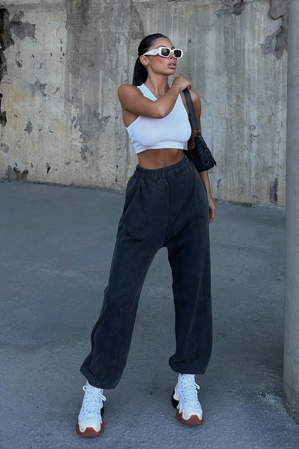 Yıkamalı relax eşofman Antrasit