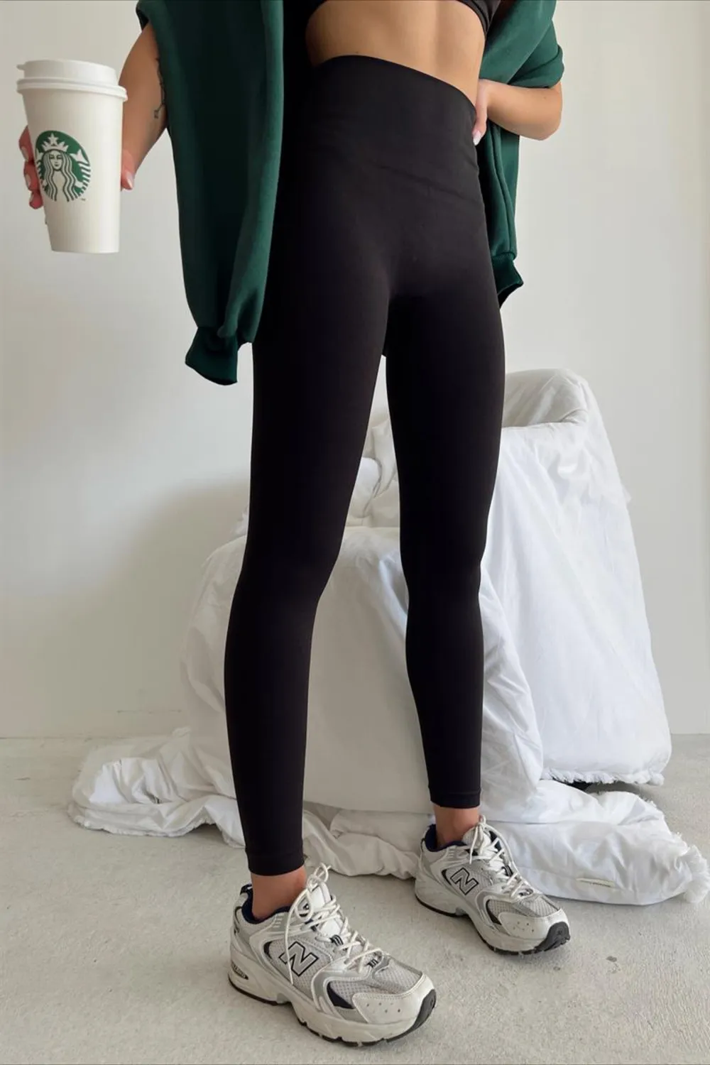 Yüksek Bel Flex Tayt Siyah