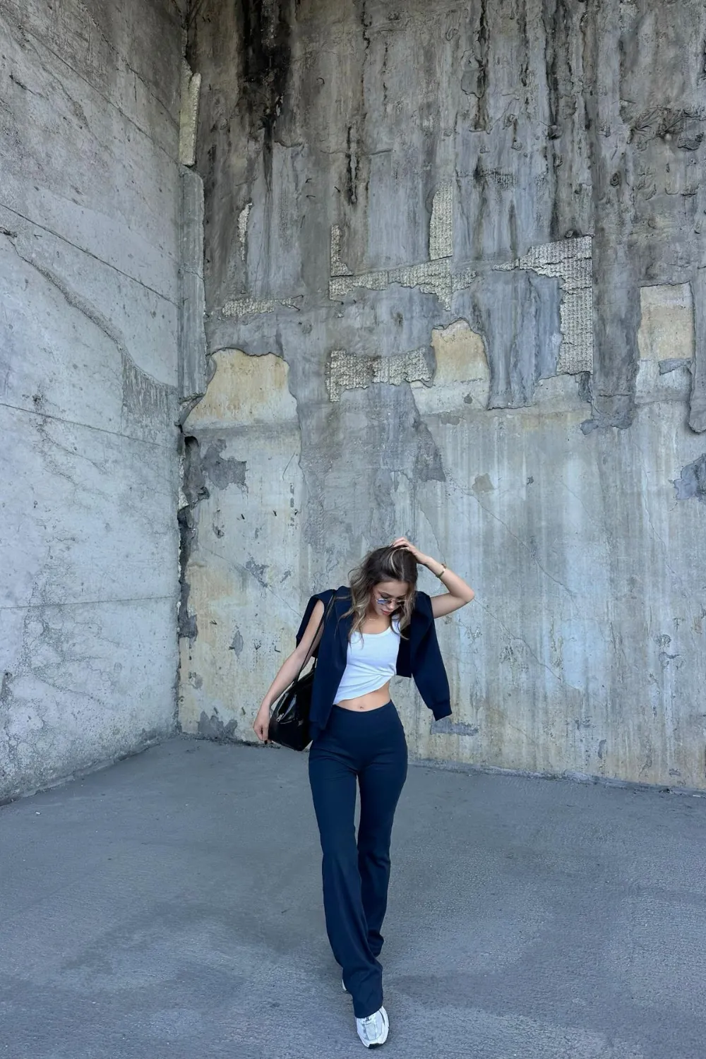 Yüksek Bel Palazzo Tayt Lacivert