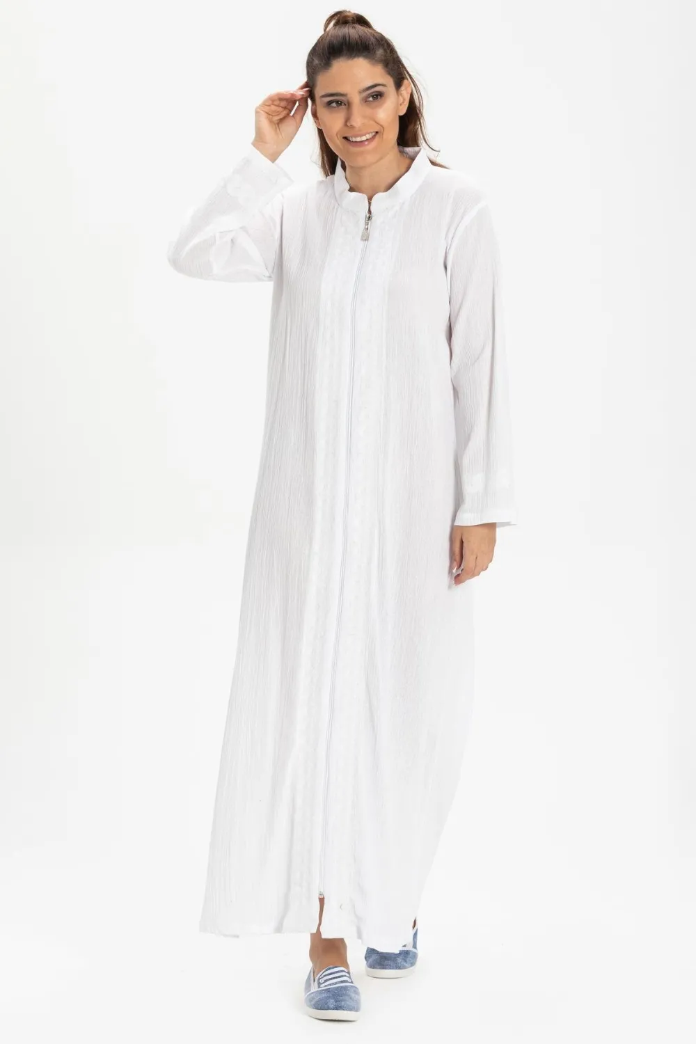 Cemre Şile Bezi Mevsimlik Ferace Beyaz Byz