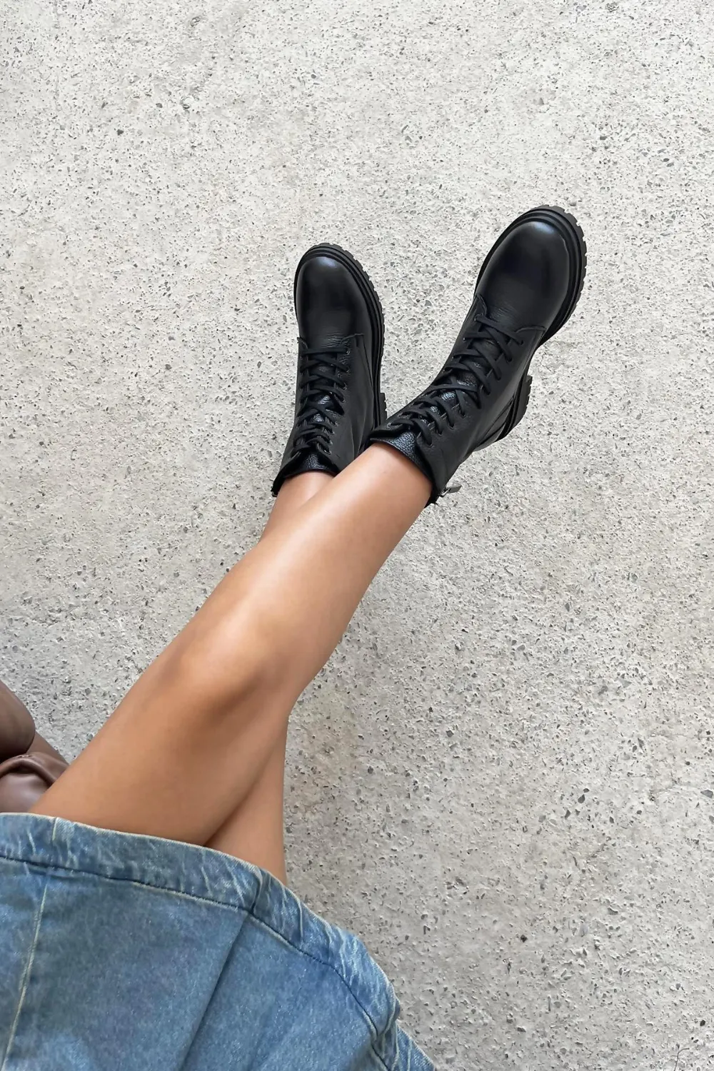 Walker  Kadın Hakiki  Deri Postal  Bot Siyah