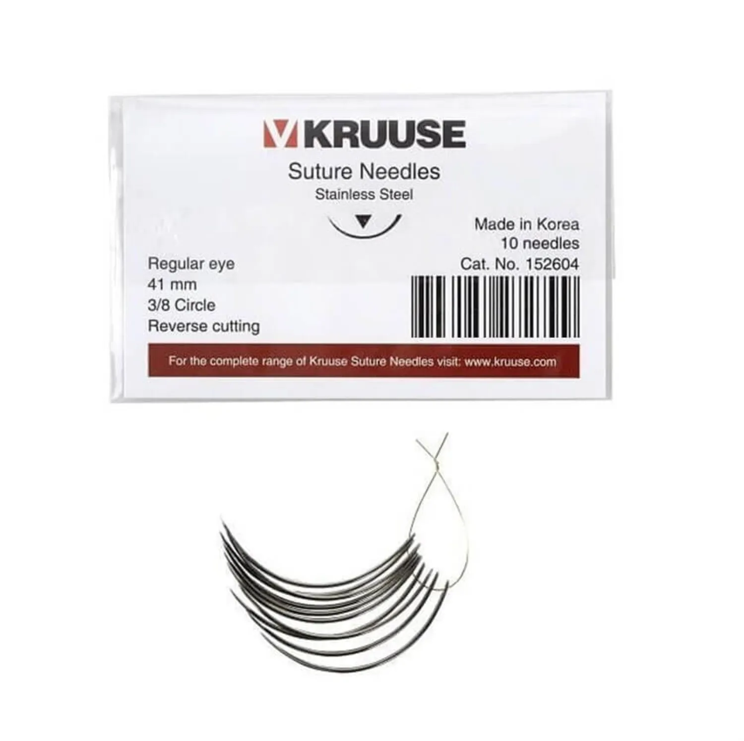 Kruuse Sütür İğnesi Regular 3/8 Keskin 41 MM 10'lu Paket