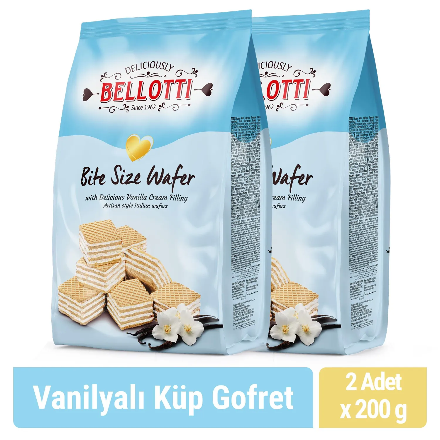 Bellotti Küp Gofret Vanilyalı 200 gr x 2 Adet