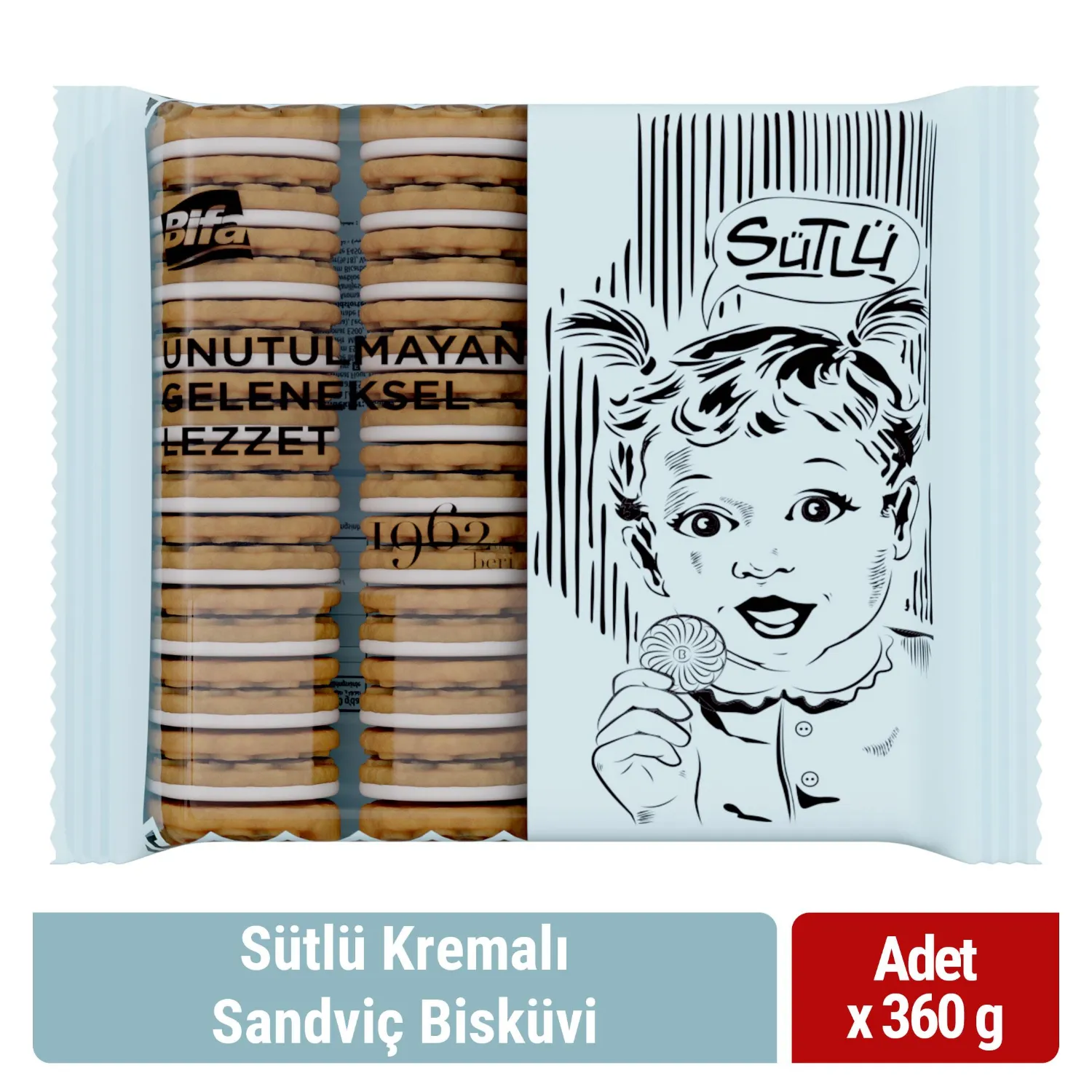 Bifa Nostalji Sütlü Kremalı Sandviç  Bisküvi 360 gr