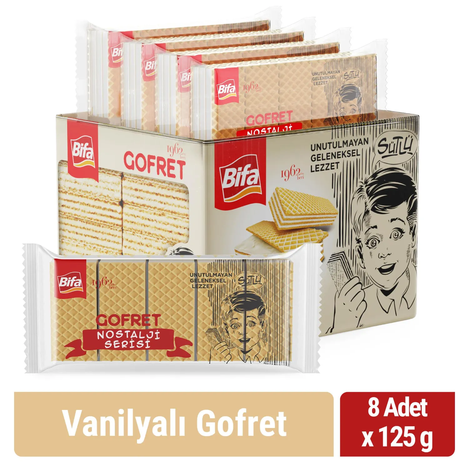 Bifa Nostalji Sütlü Vanilyalı Gofret 1000 gr