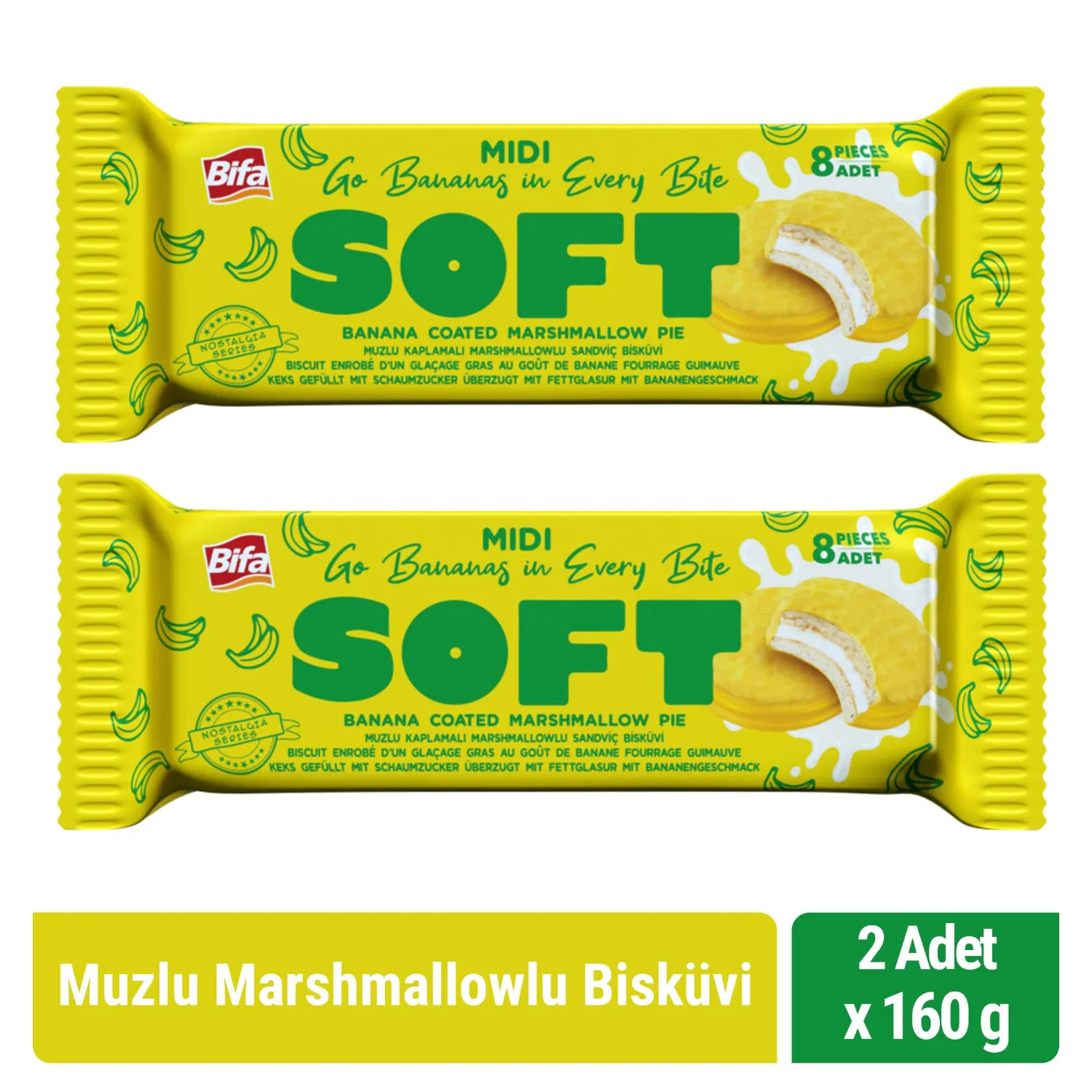 Bifa Soft Muzlu Marshmallowlu Bisküvi 160 gr x 2 adet