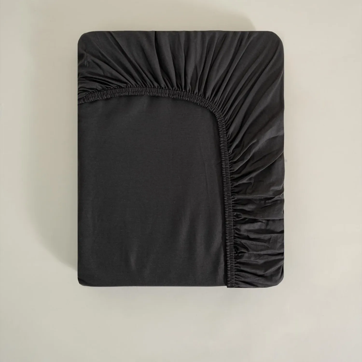 Battal Boy Lastikli Çarşaf Organik Pamuk Saten Antrasit