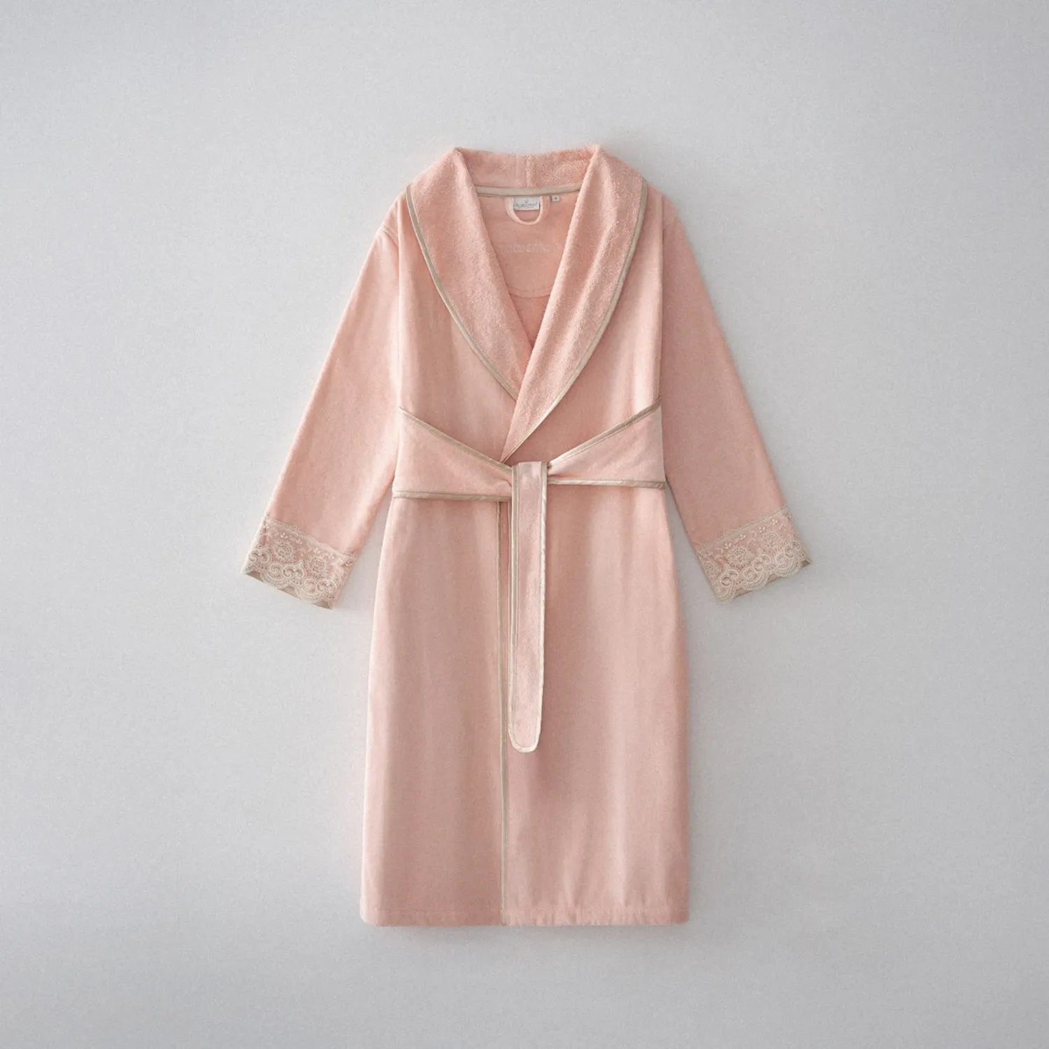 Tuğsen Kadın Bornoz Organik Pamuk Pudra