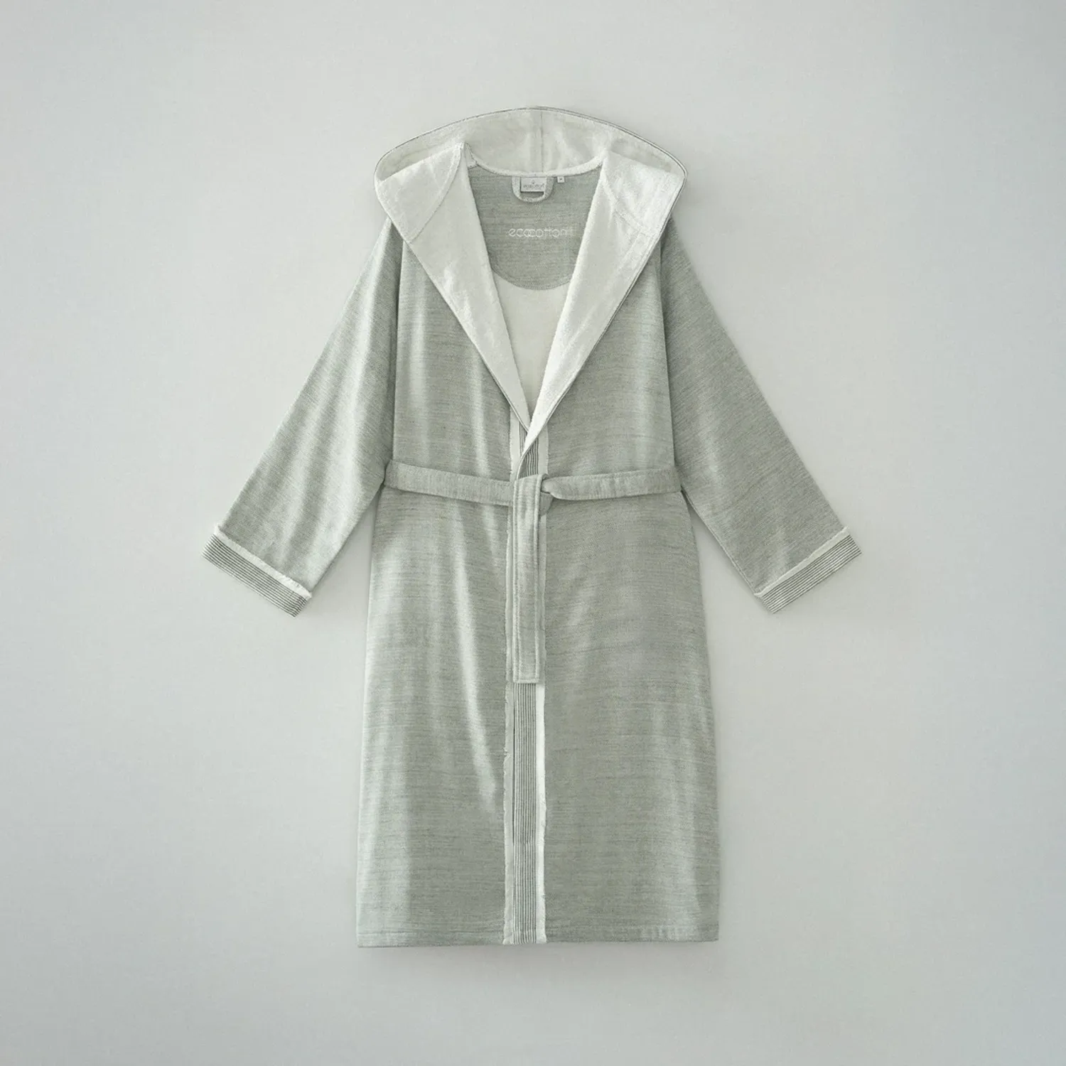 Hasna Erkek Bornoz Organik Pamuk Keten Haki