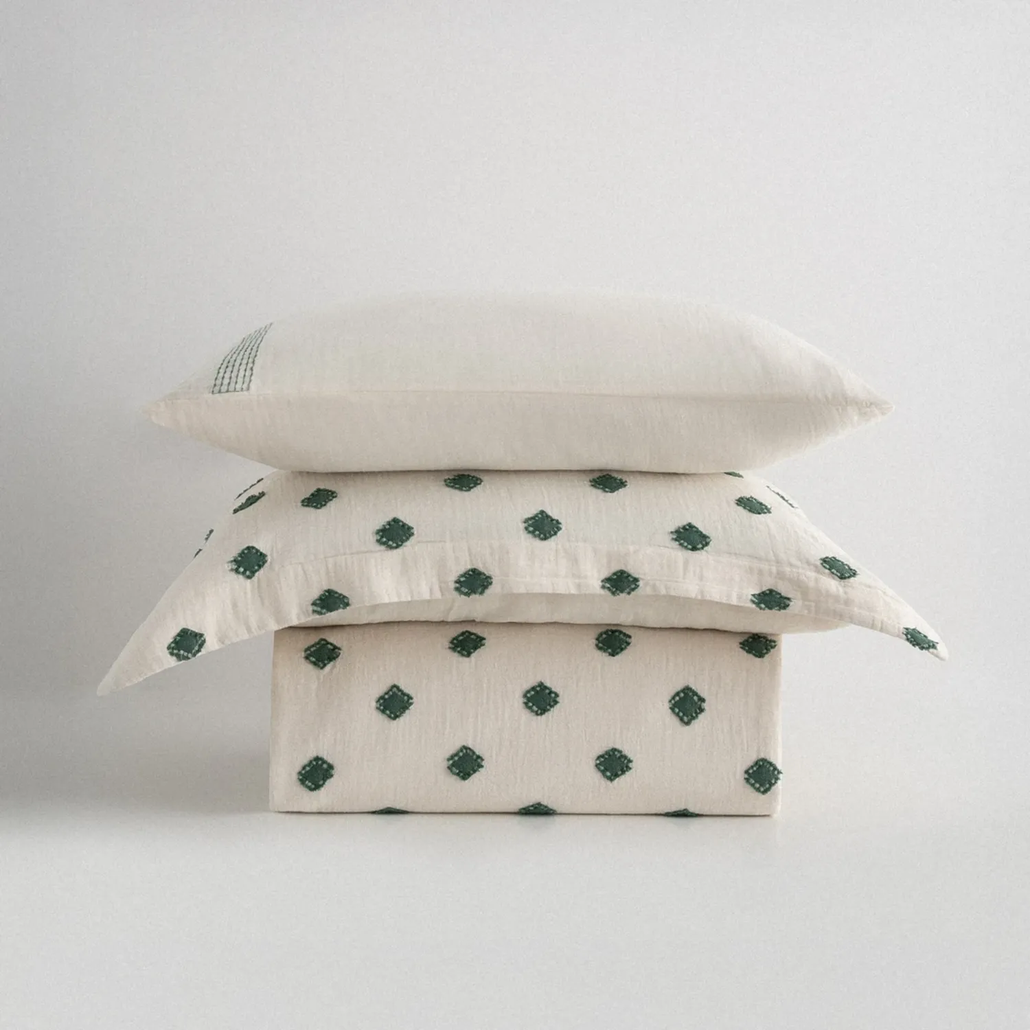 İmre Battal Boy Nevresim Takımı Organik Pamuk Müslin Yeşil