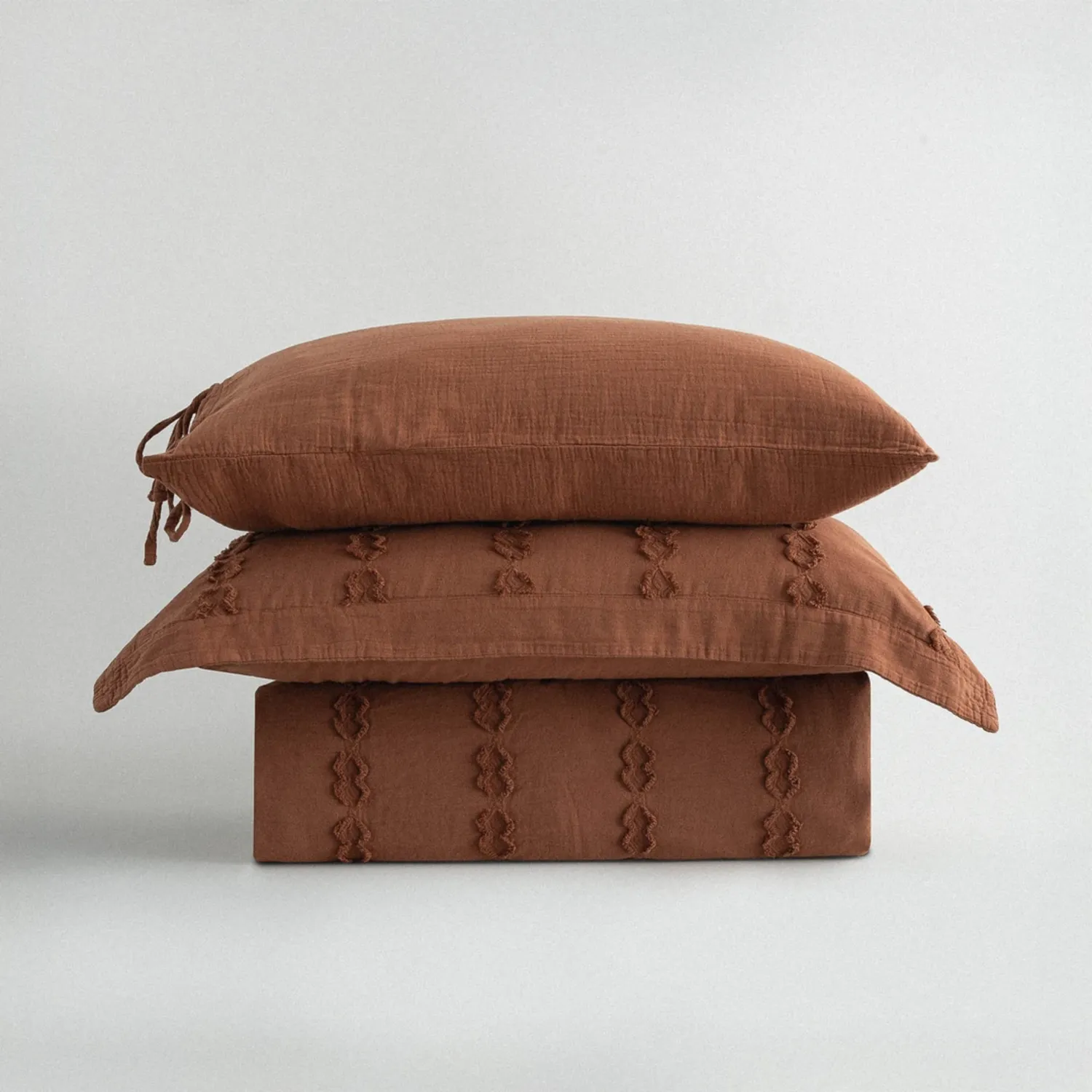 Sima Battal Boy Nevresim Takımı Organik Pamuk Müslin Terra