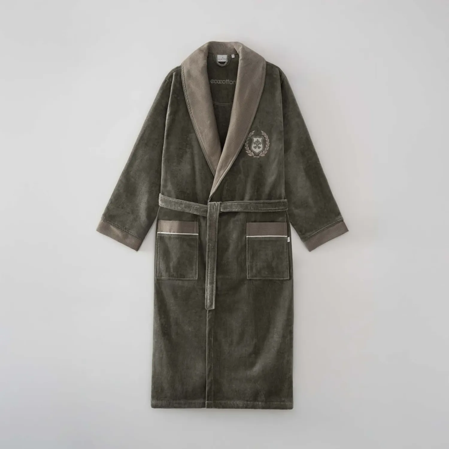 Mila Kadın Bornoz Organik Müslin Yeşil/Taba