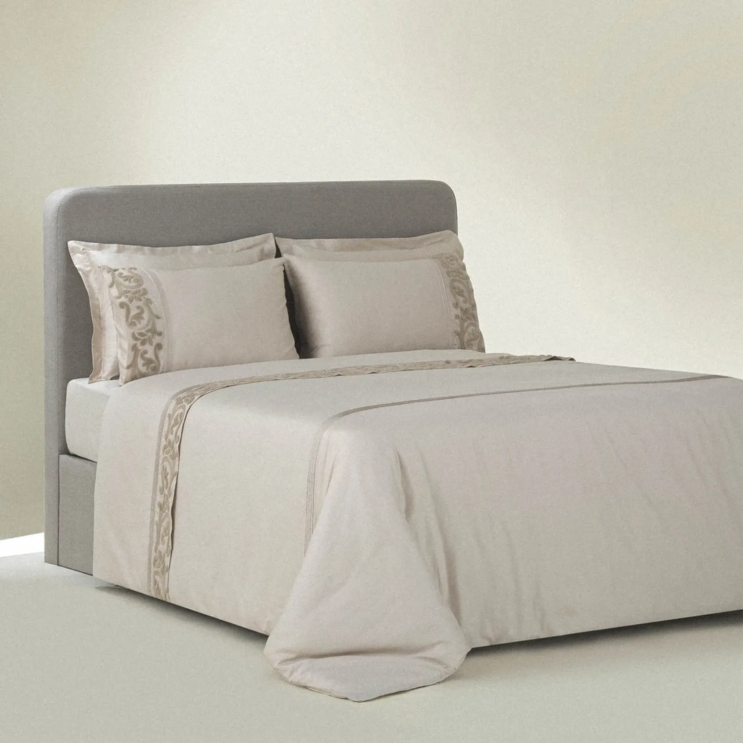 Yade Çift Kişilik Nevresim Takımı Organik Pamuk Saten Bej