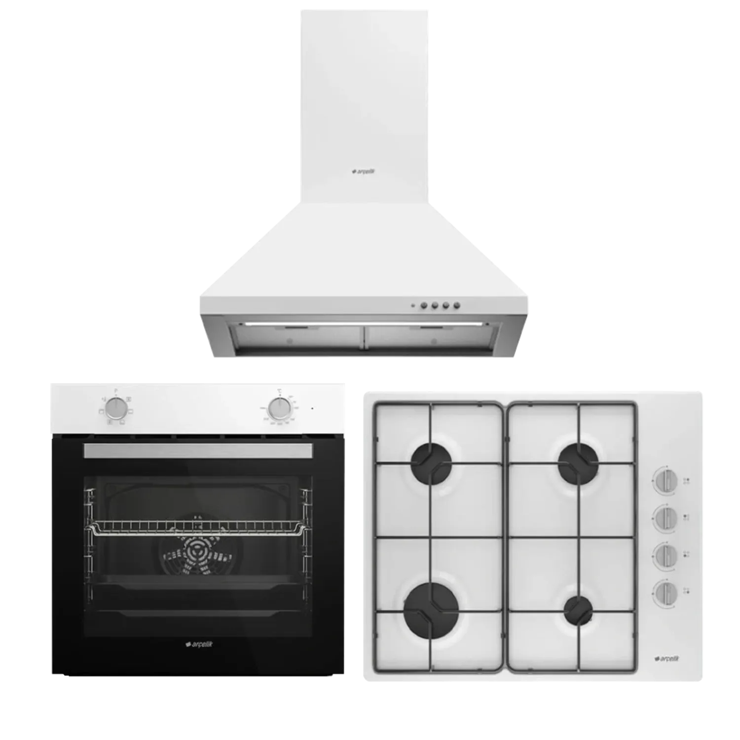 Arçelik Klasik Beyaz Ankastre Set