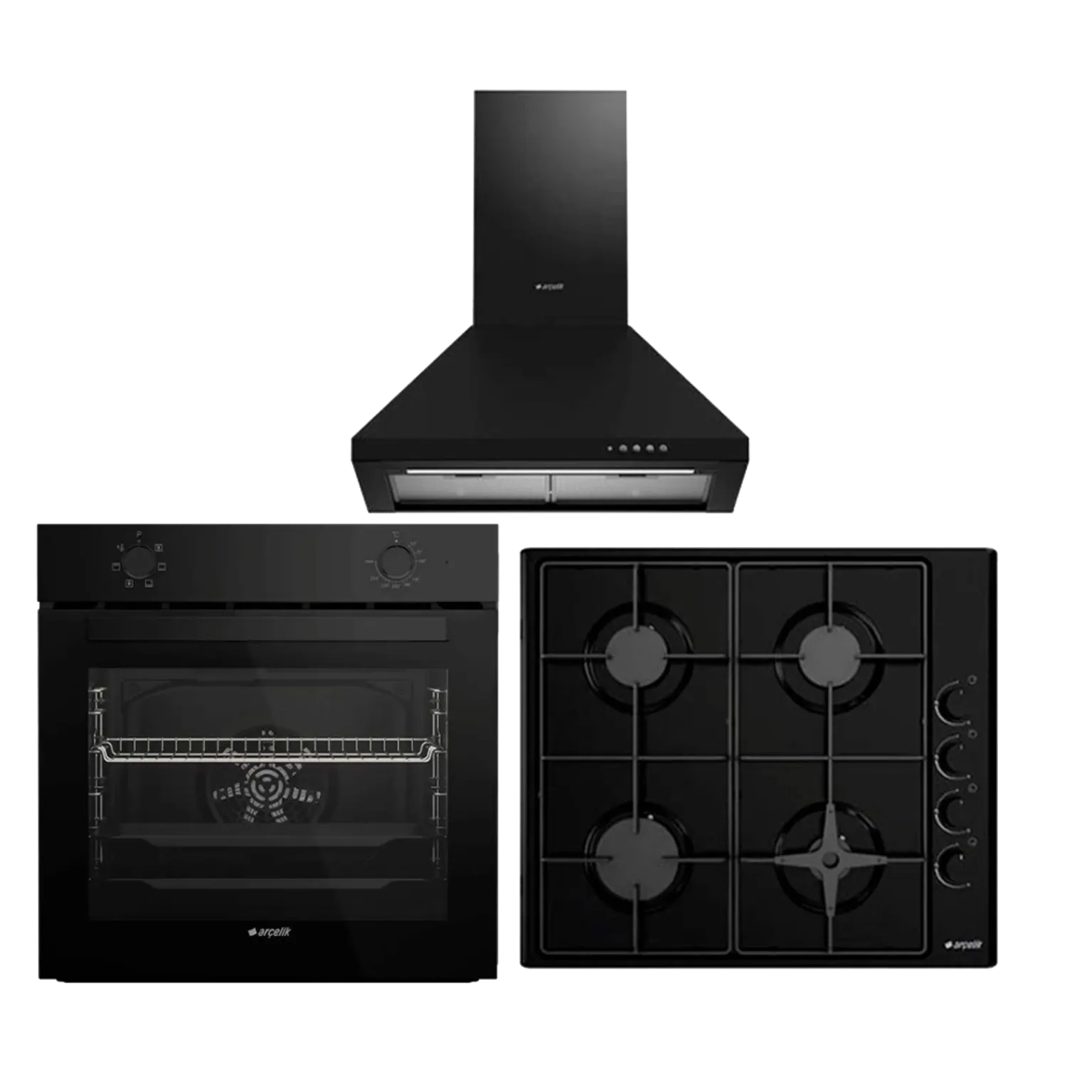 Arçelik Siyah Emaye Ankastre Set