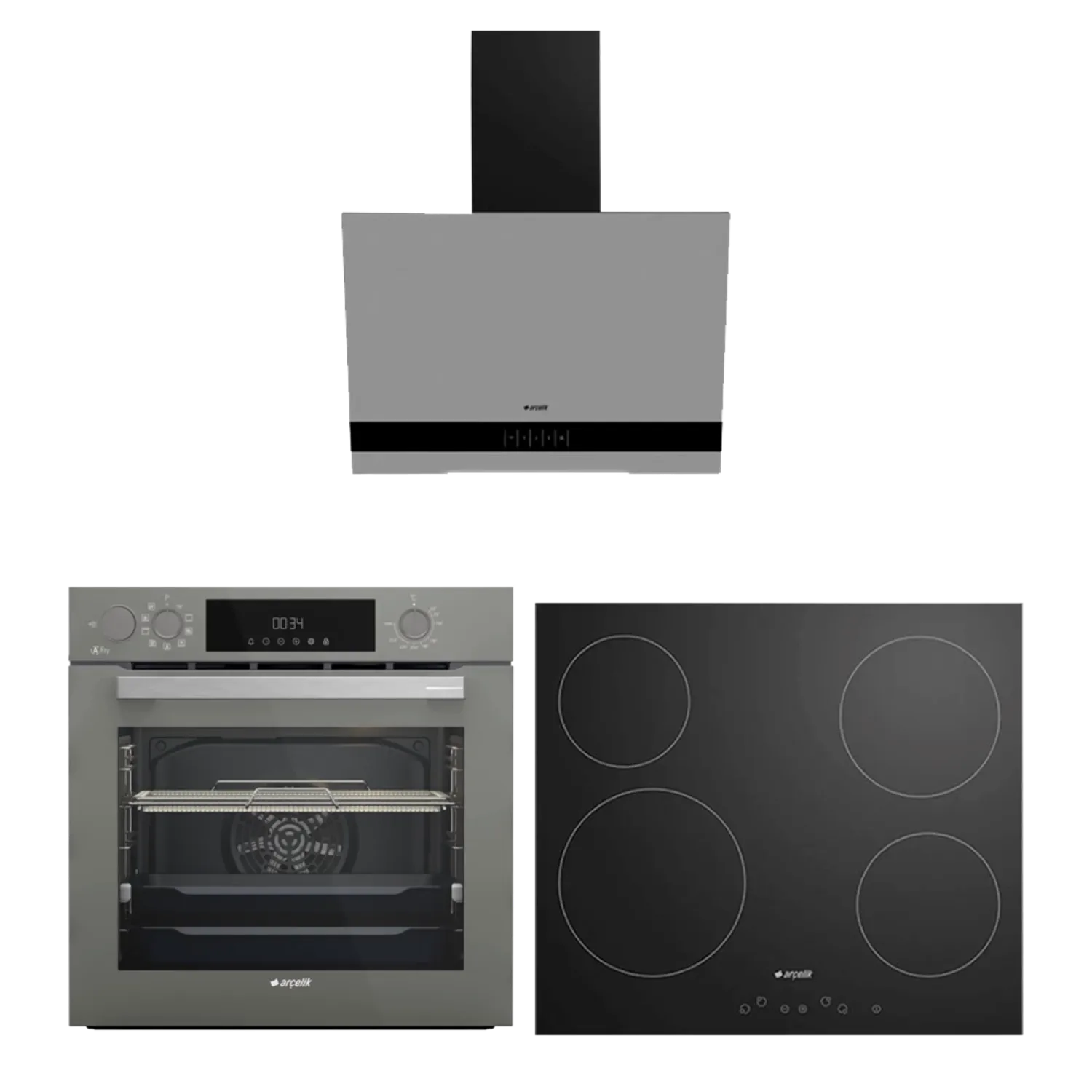 Arçelik Yeni Elegant Buhar Destekli Ankastre Set