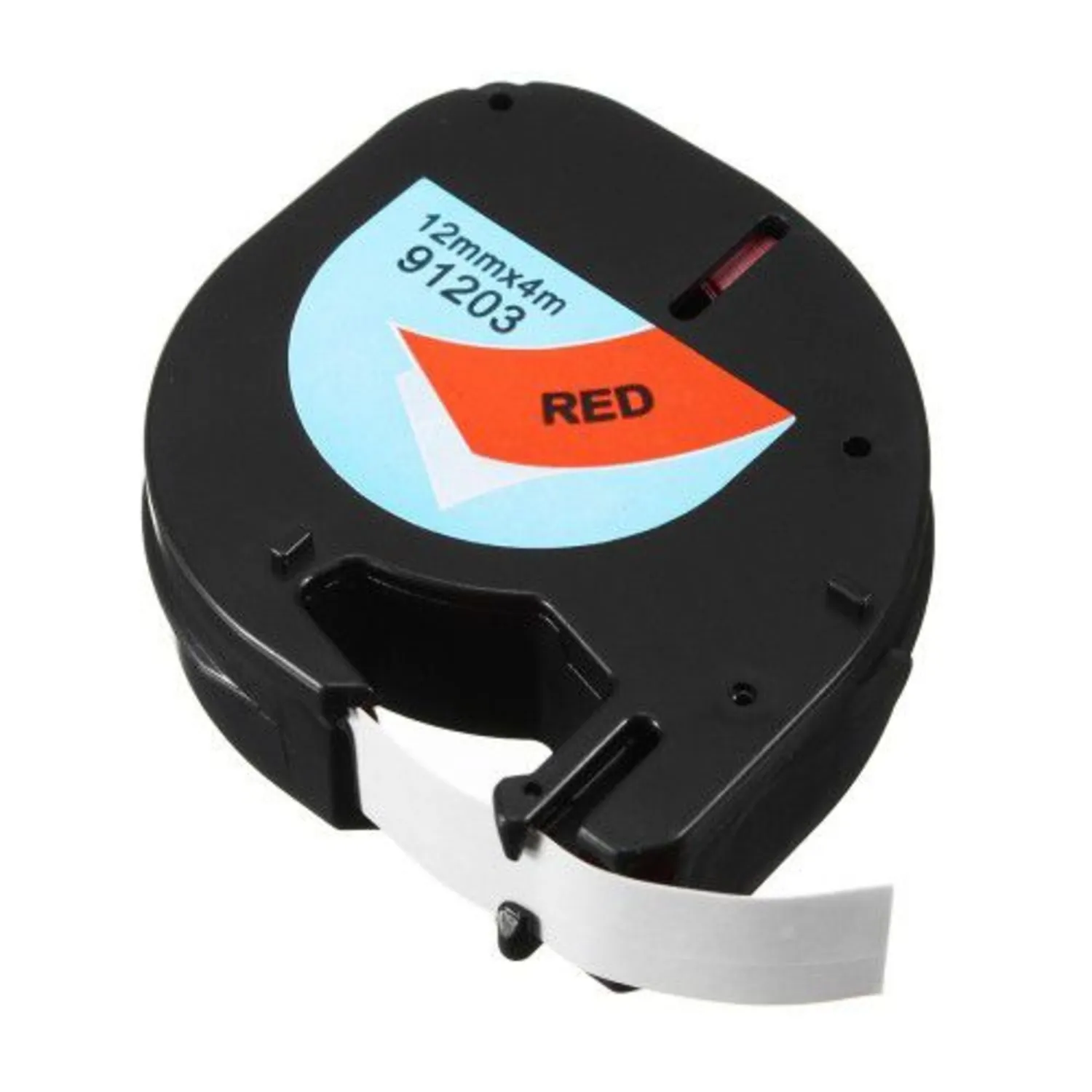 DYMO LT LetraTag 91203 Kirmizi Etikete Siyah Plastik 12mm x 4M - 17281