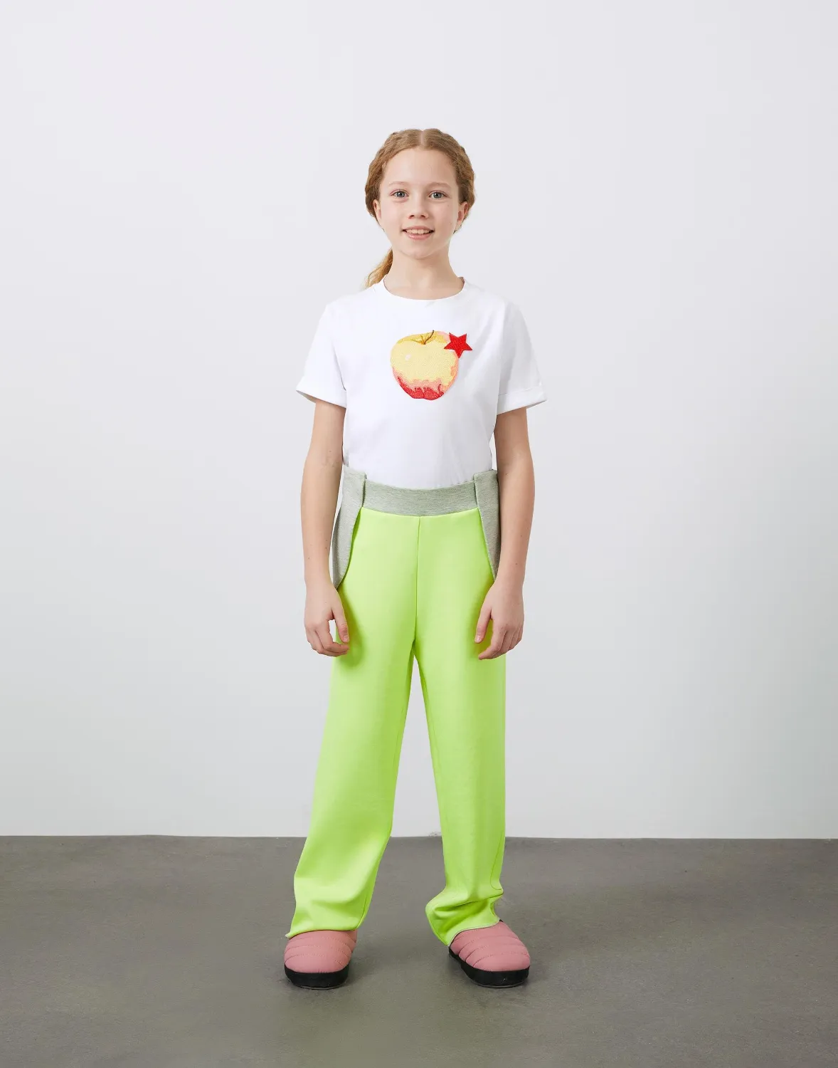 Beli Lastikli Sarı Kız Çocuk Jogger Pantolon