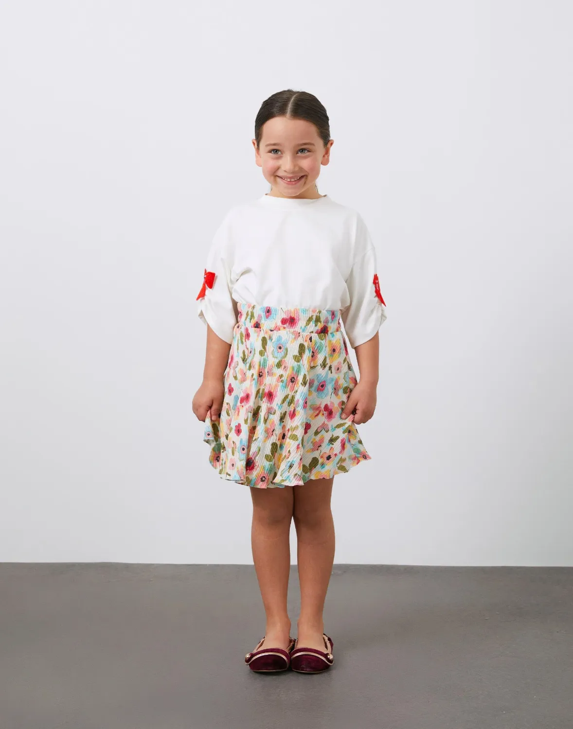 Desenli Kloş Kız çocuk Mini Etek