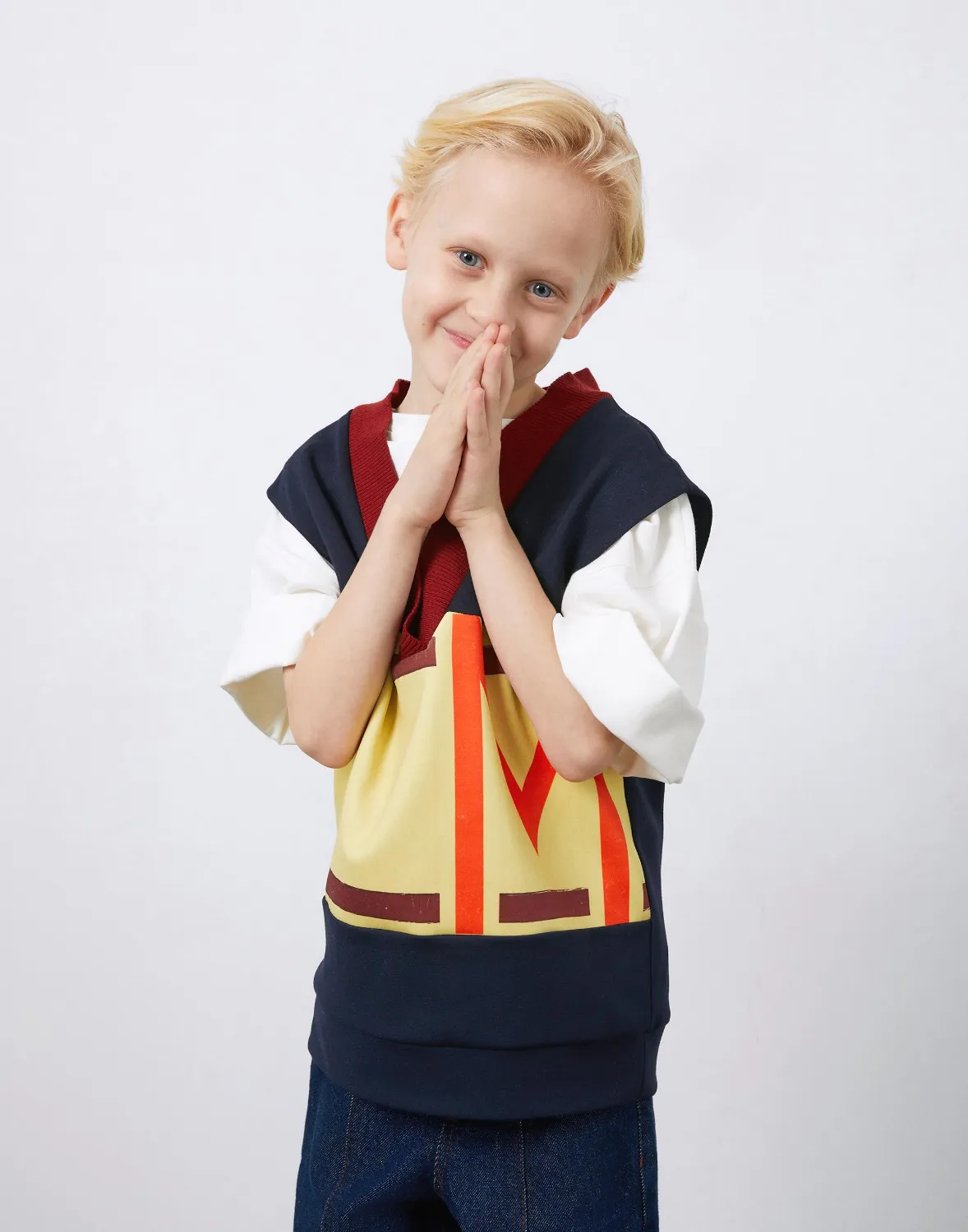 Detaylı Baskılı Lacivert Erkek Çocuk Süveter