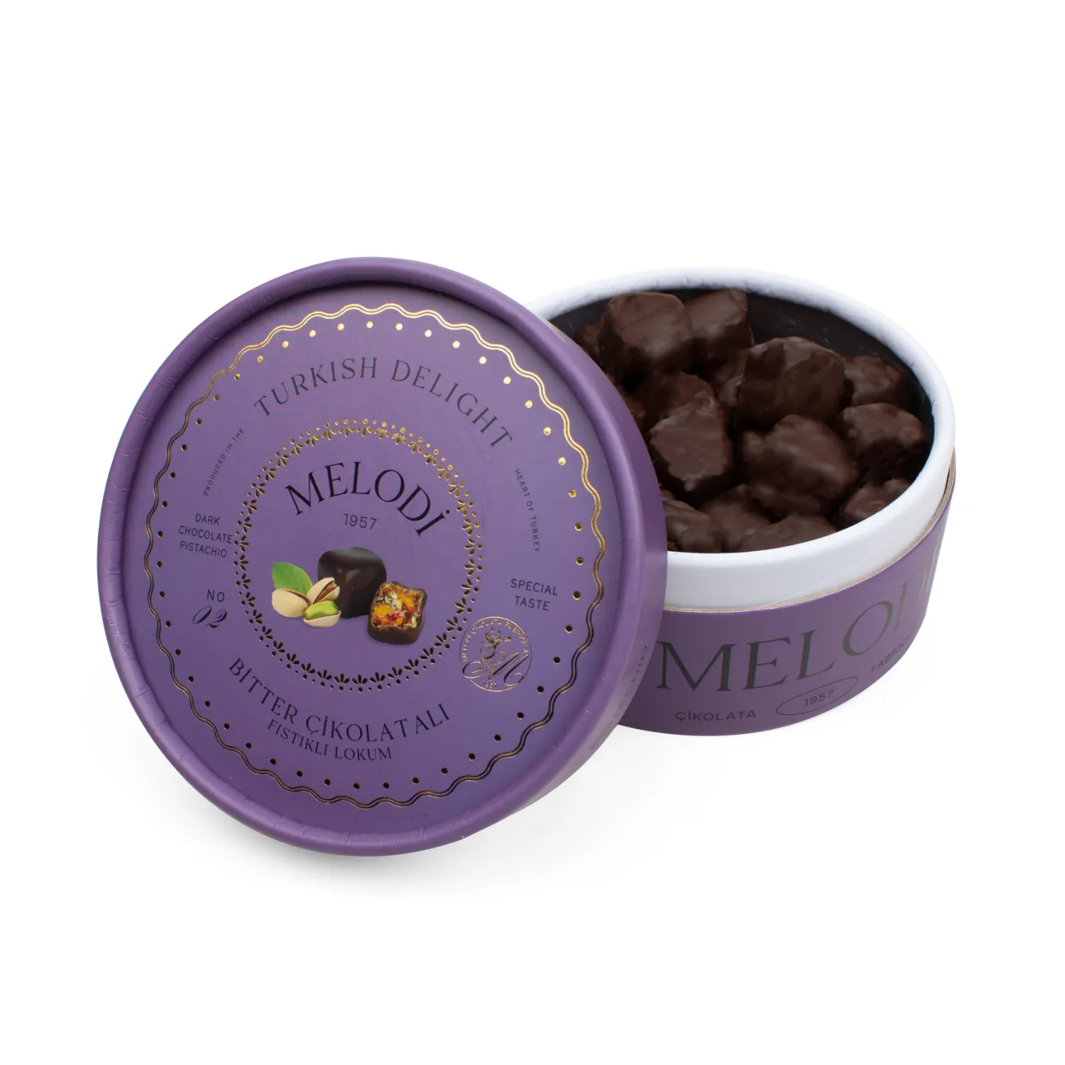 Bitter Çikolatalı Duble Fıstıklı Lokum 205g