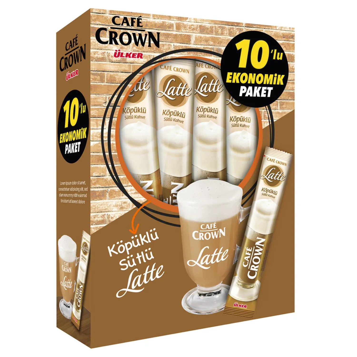 Cafe Crown Latte Kahve 10'lu 136 gr