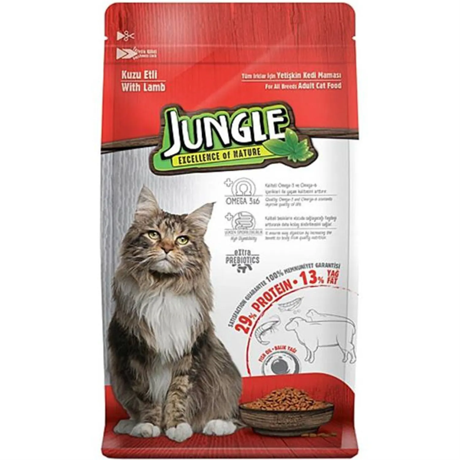 Jungle Kuzu Etli Yetişkin Kedi Maması 1,5 kg
